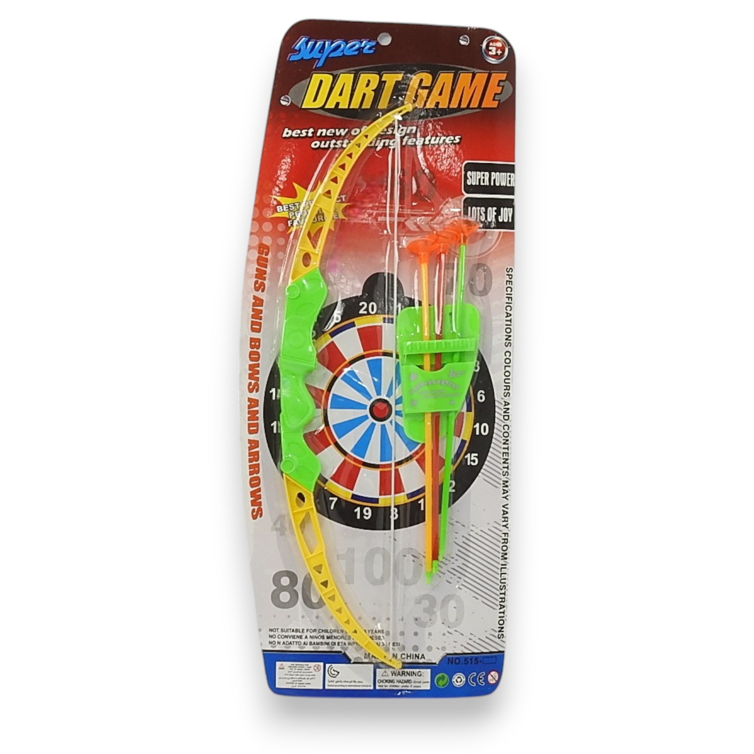 SET ARCO Y FLECHAS 52CM E/BLISTER