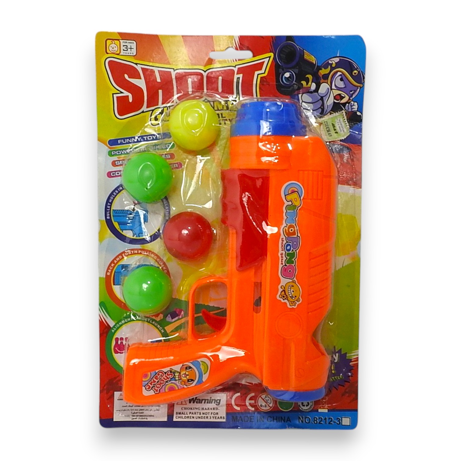 PISTOLA SHOOT GUN GAME CON 4 PELOTAS