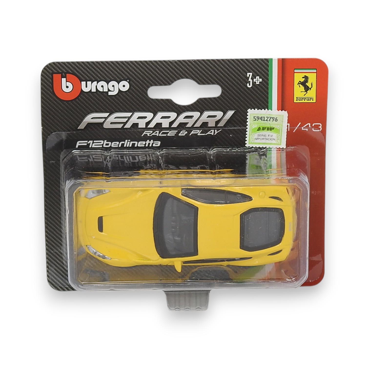 AUTO COLECCION BURAGO FERRARI F12 BERLINETA METAL