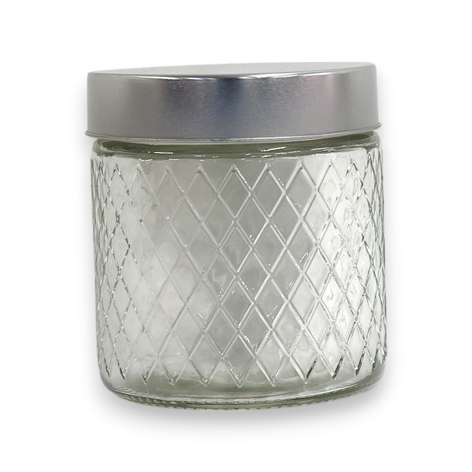 FRASCO DE VIDRIO ROMB TAPA PLAT/COBRE ART.1089L