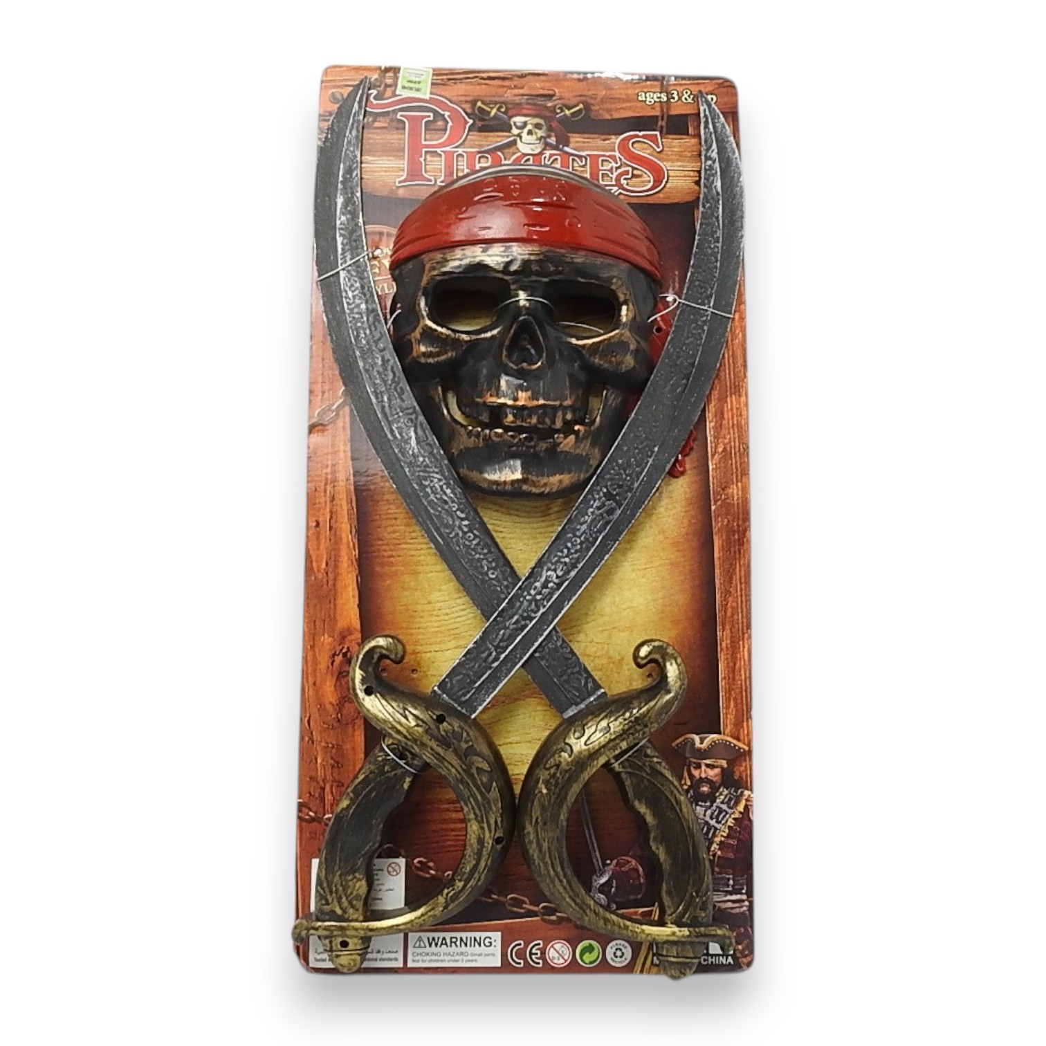 MASCARA DE PIRATAS C/2 ESPADAS ART.BA-01718