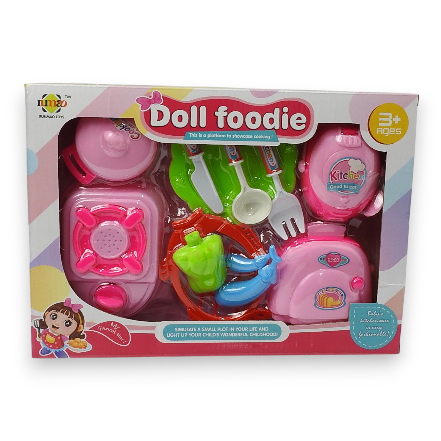 SET DE COCINA CON ACCESORIOS DOLL FOODIE
