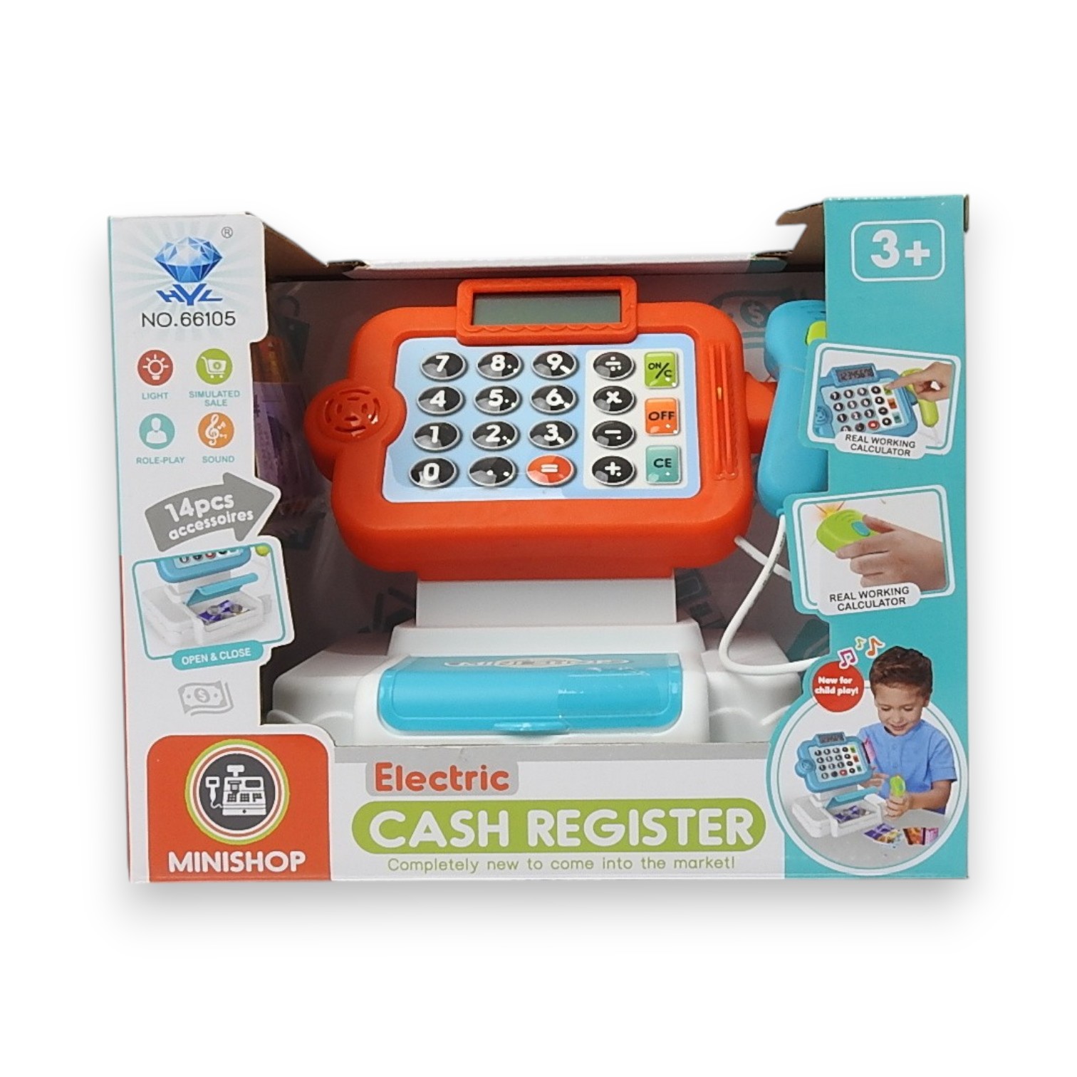 CAJA REGISTRADORA A PILA C/ACCESORIOS