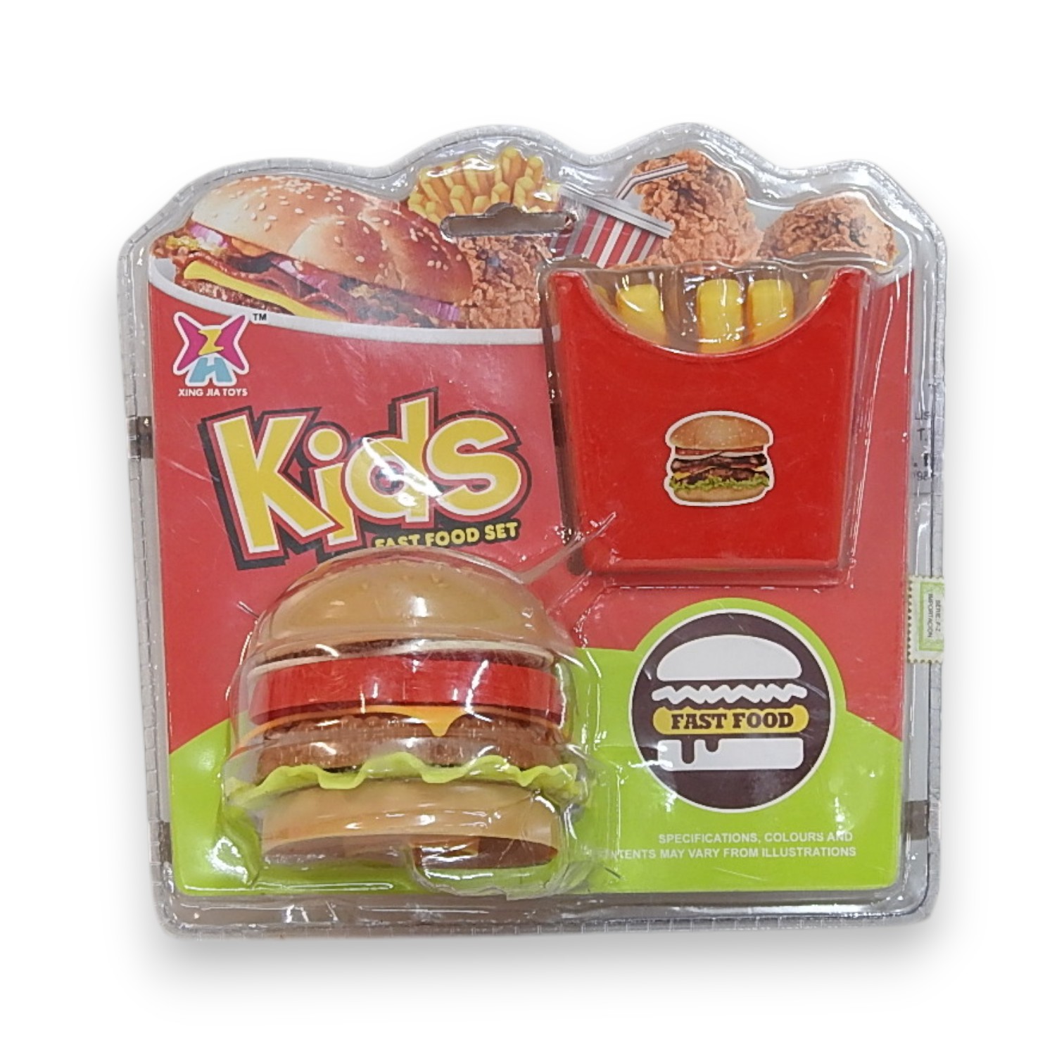 SET DE COMIDA HAMBURGUESA KIDS CON PAPAS FRITAS