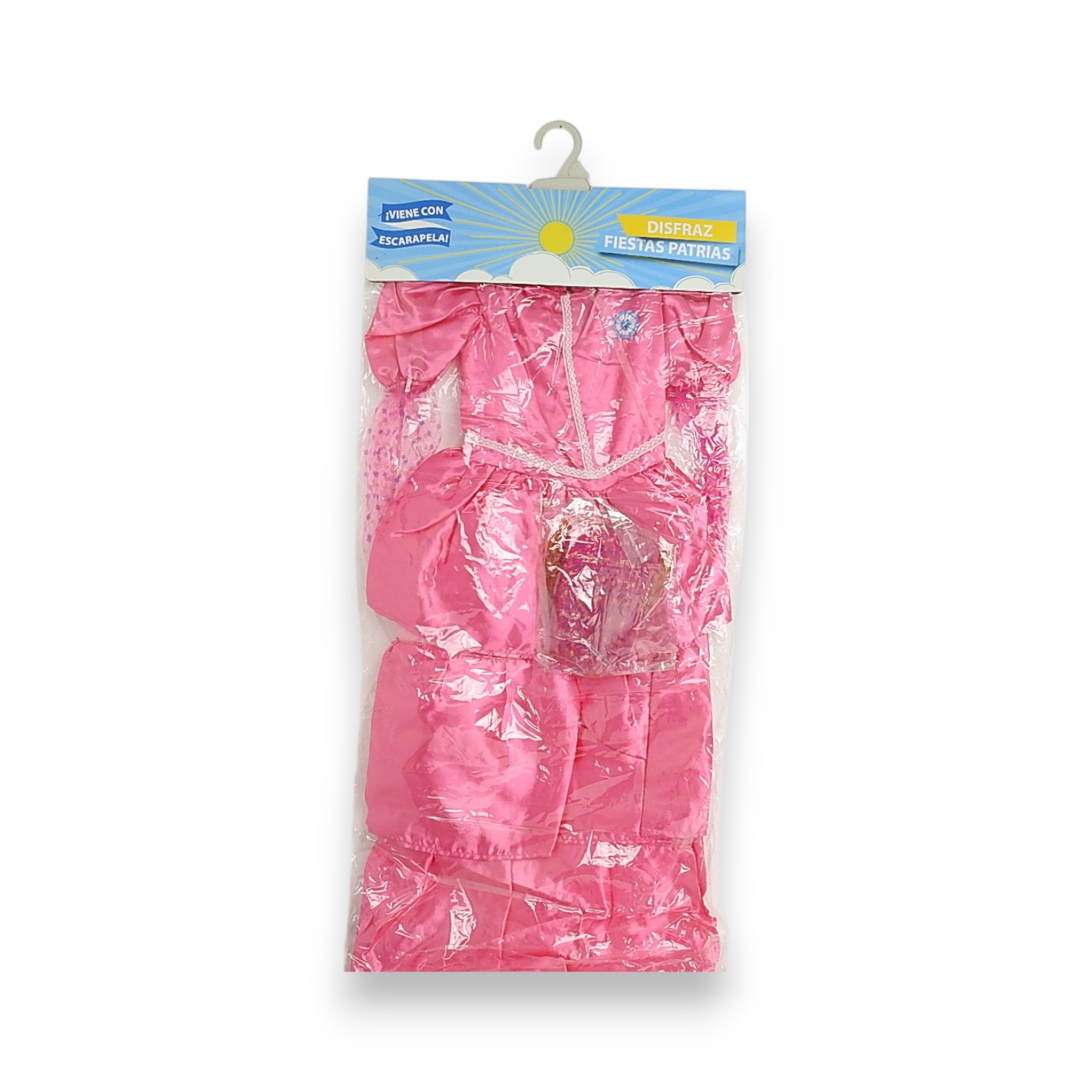 DISFRAZ PATRIO DAMA ANTIGUA FUCSIA T2