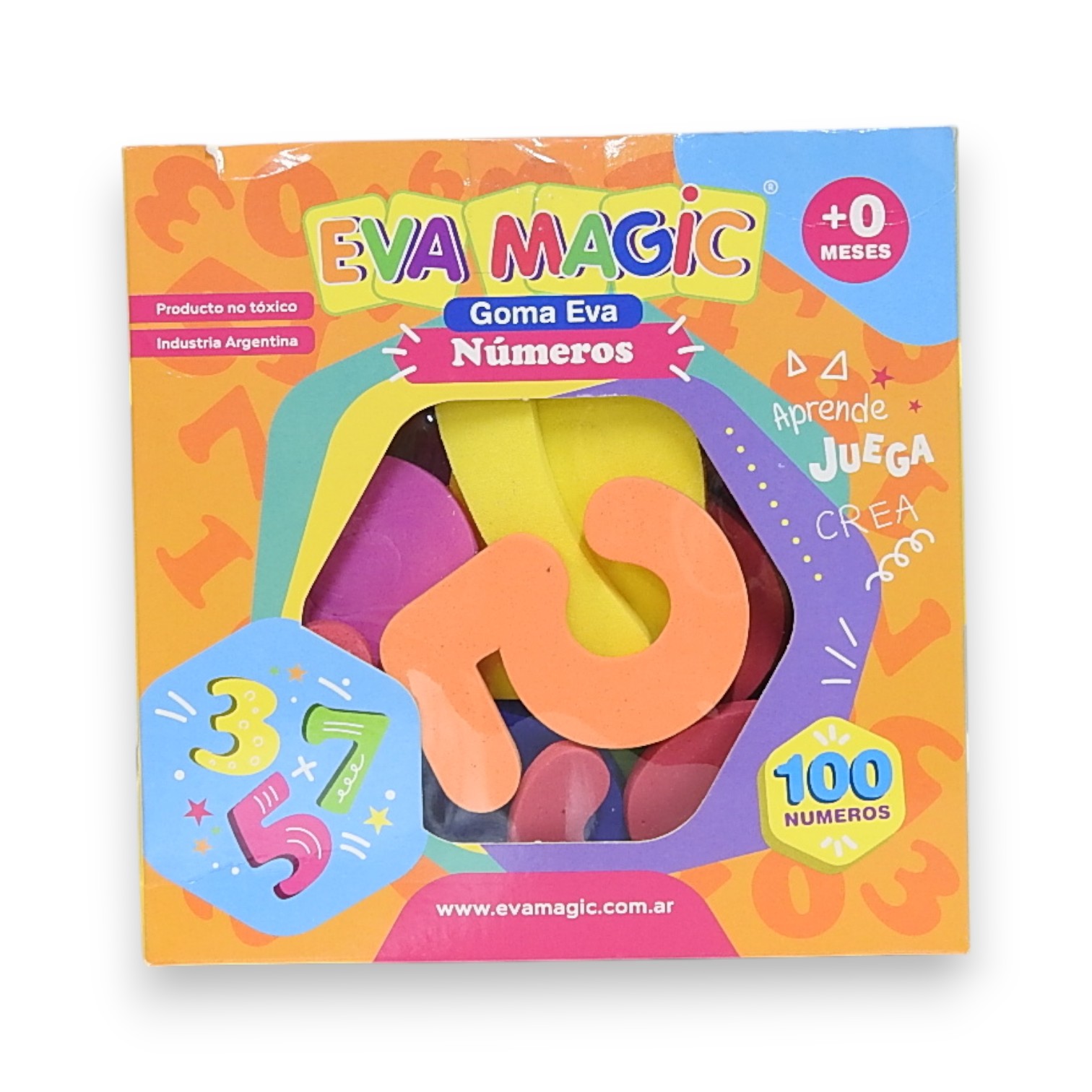 NUMEROS GRANDE E/CAJA GOMA EVA 100un