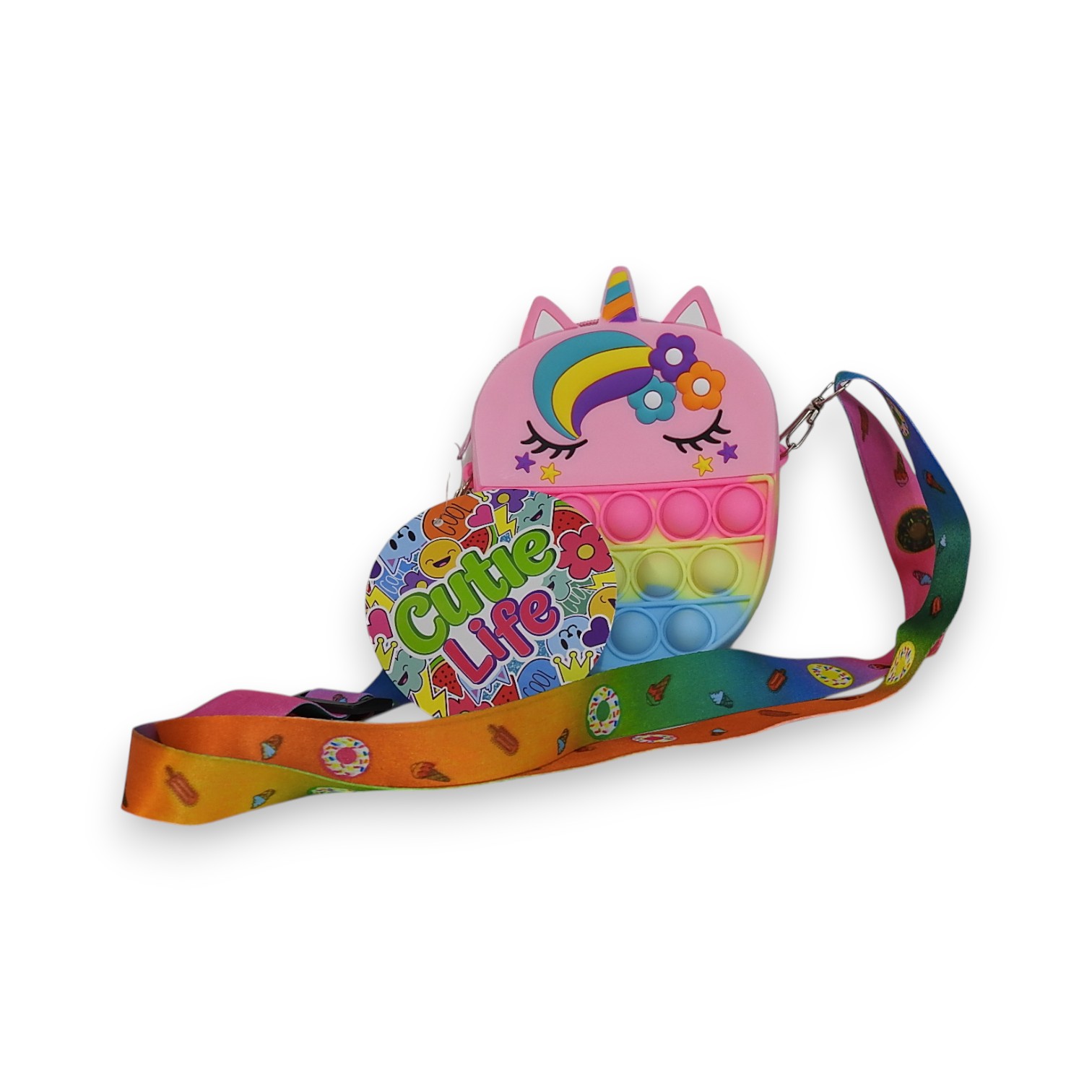 POP IT BOLSO UNICORNIO REDONDO C/CORREA