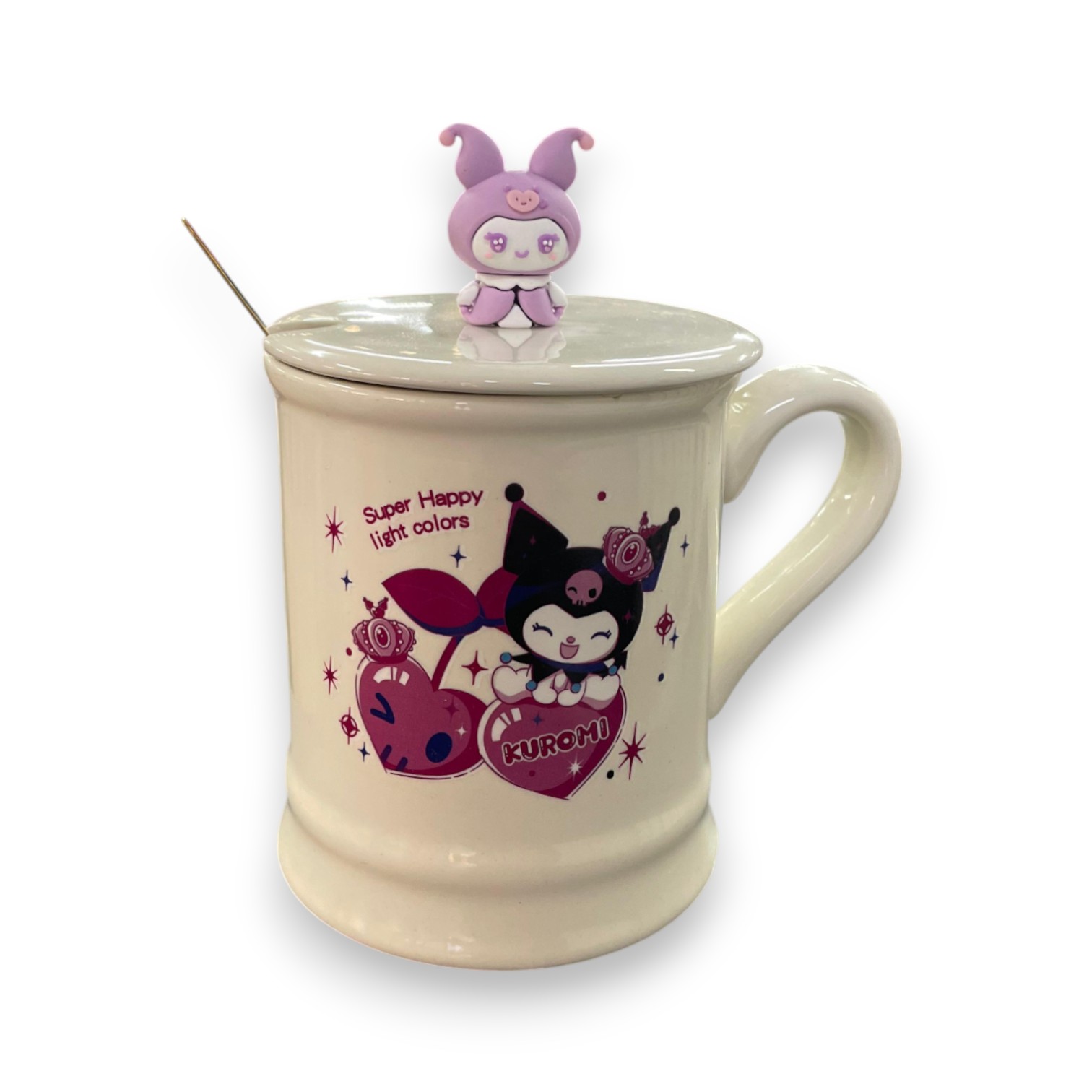 TAZA CERAMICA KUROMI C/TAPA
