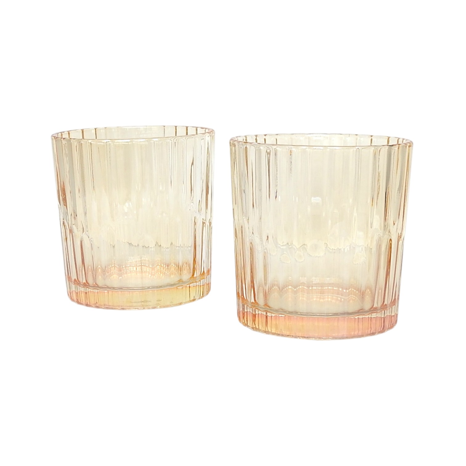 Set x 6 vasos bajos vidrio dorado 300ml