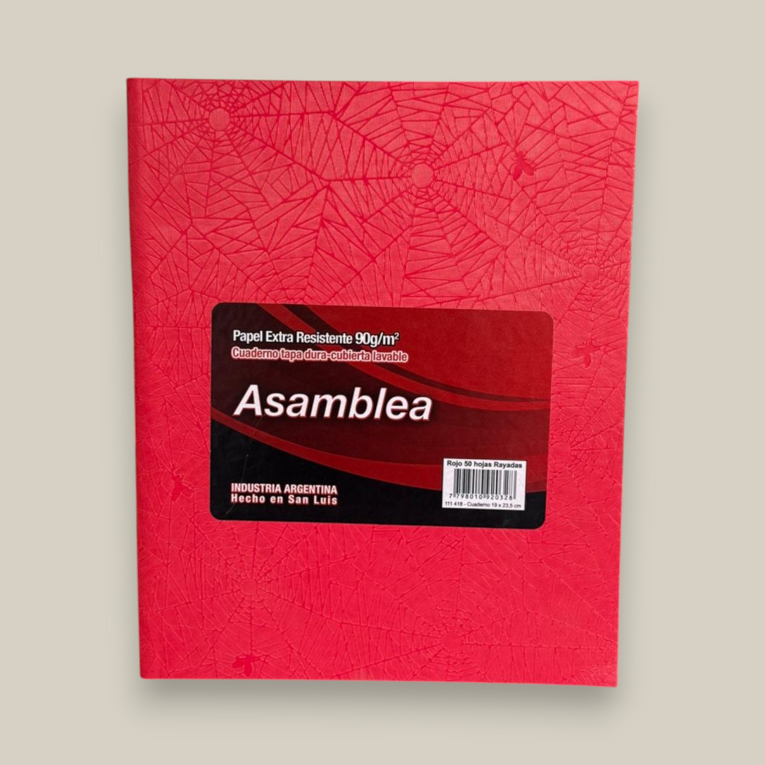 Cuaderno asamblea 19*23.5 50h rojo