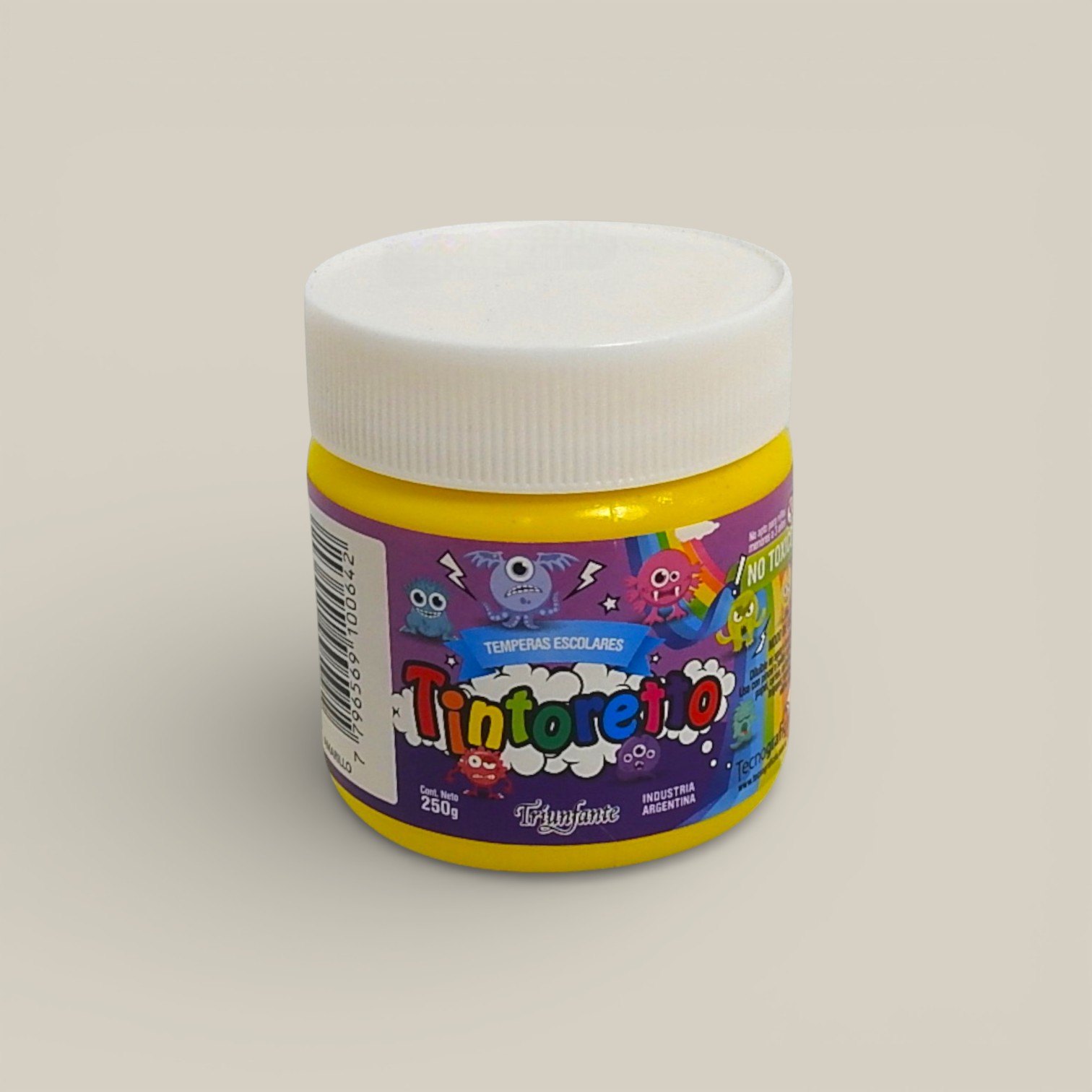 Tempera pote tinto amarillo x 250 g.