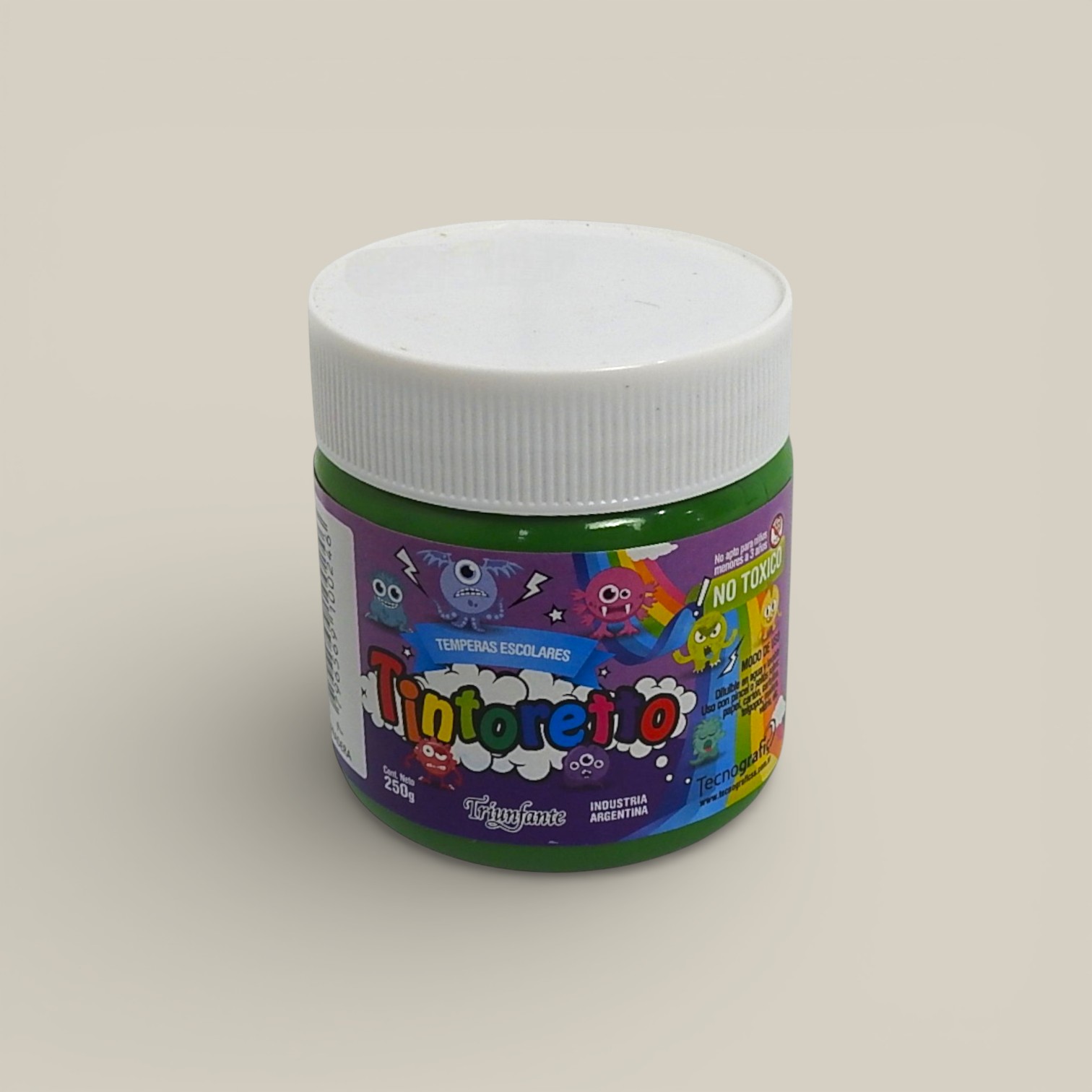 Tempera pote tinto verde pradera x 250gr.