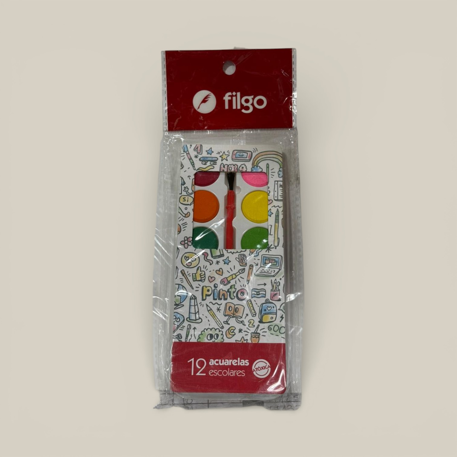 Acuarela escolar filgo x 12 colores art.wt-ac-12
