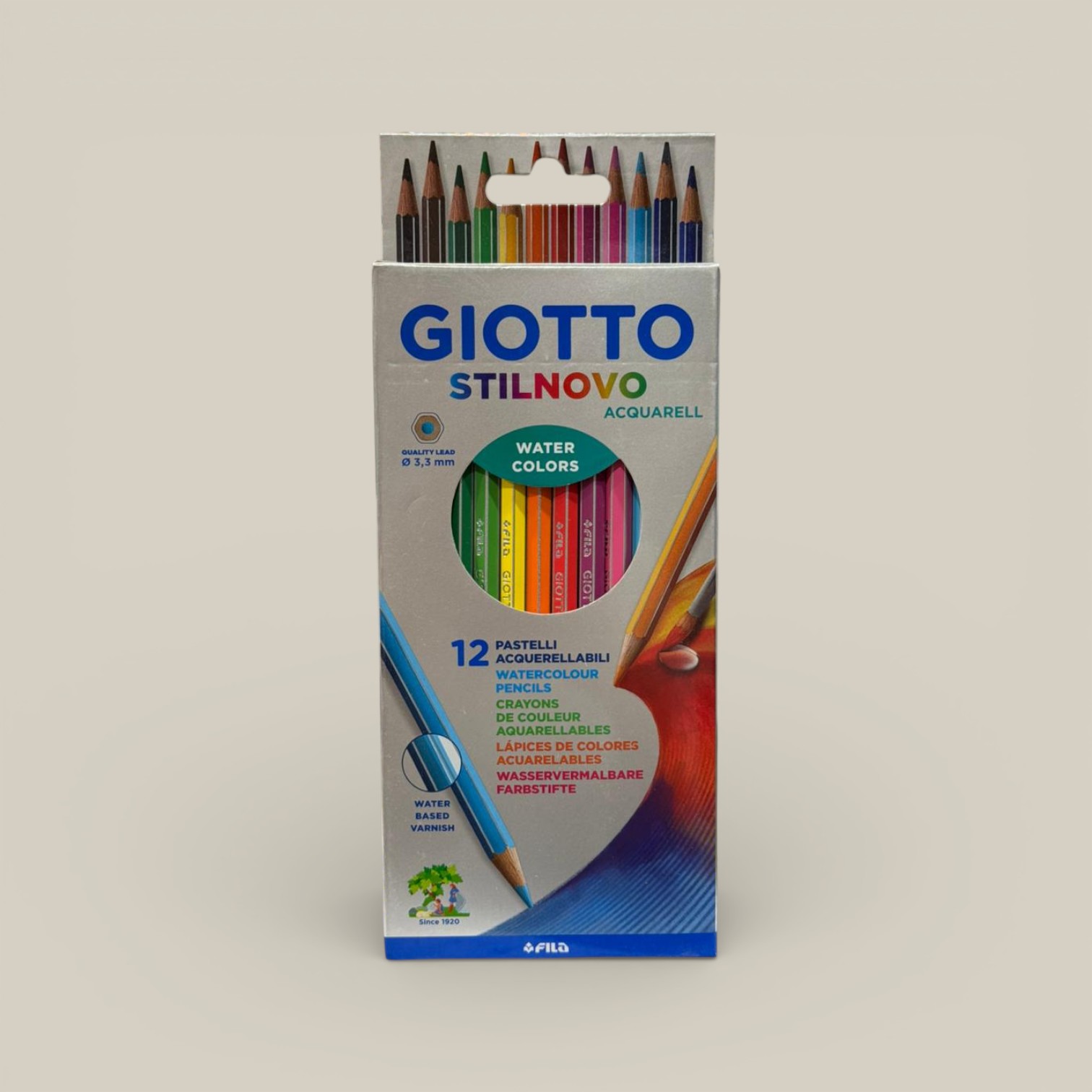 Lapiz largos acuarelables pax giotto x 12u.