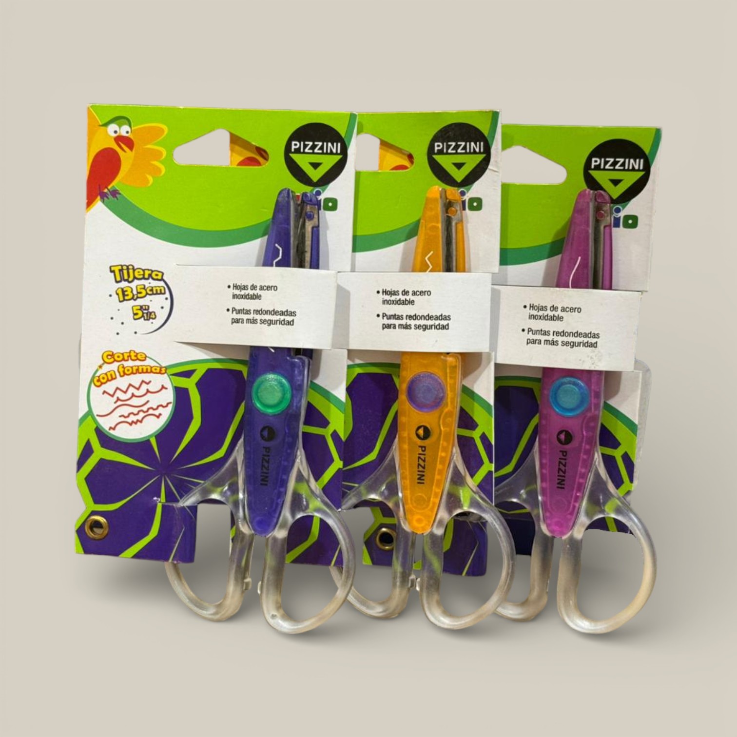 Tijera pizzini escolar 14cm corte c/forma art.ps80