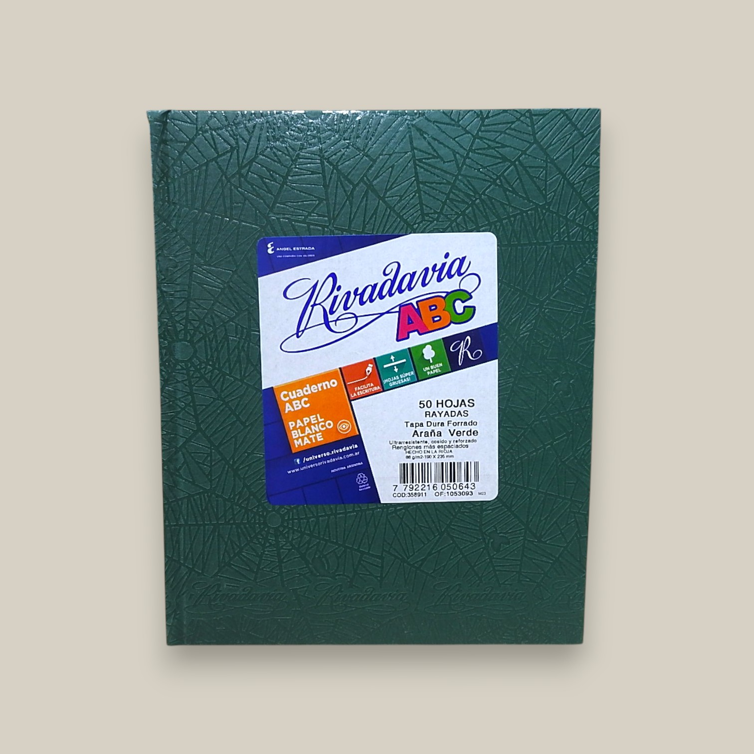 Cuaderno rivadavia abc verde ara?a x 48 h