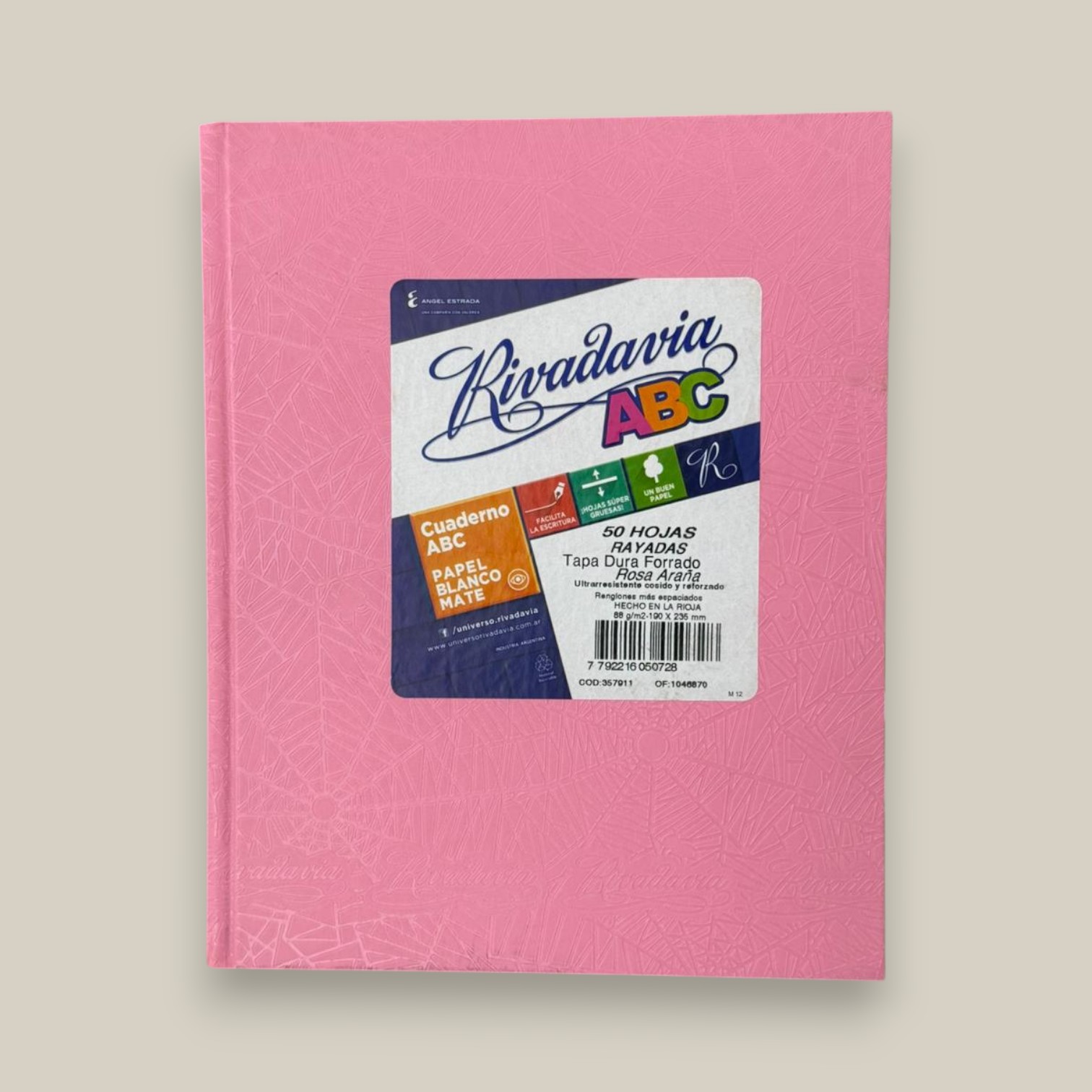 Cuaderno rivadavia abc rosa ara?a x 48 h