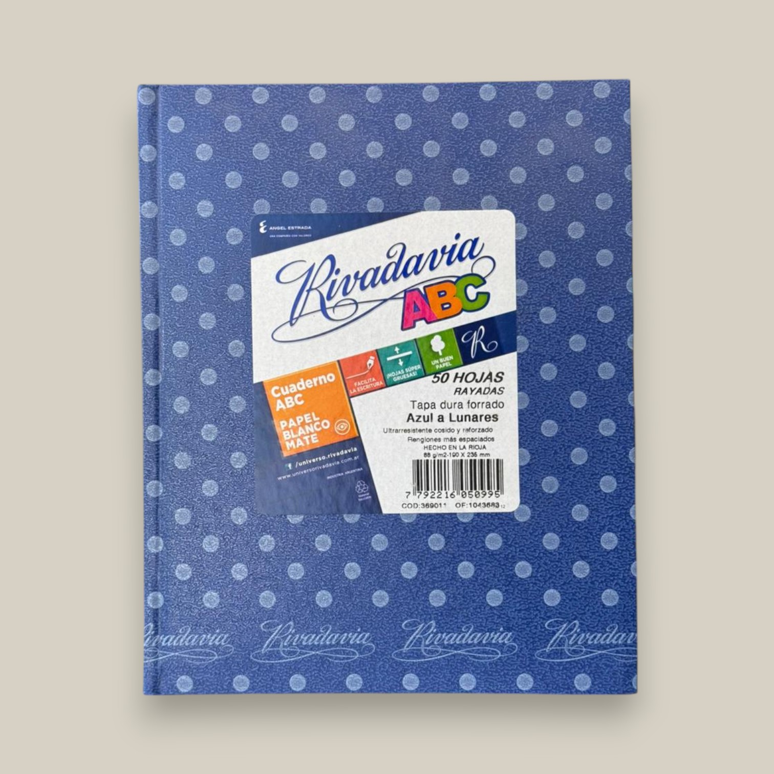 Cuaderno rivadavia abc azul lunar 48 h