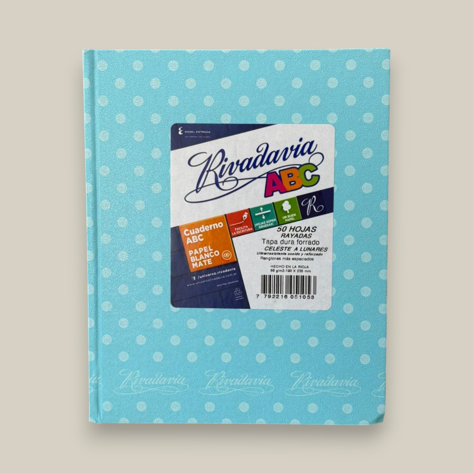 Cuaderno rivadavia abc celeste lunar 48h art.913