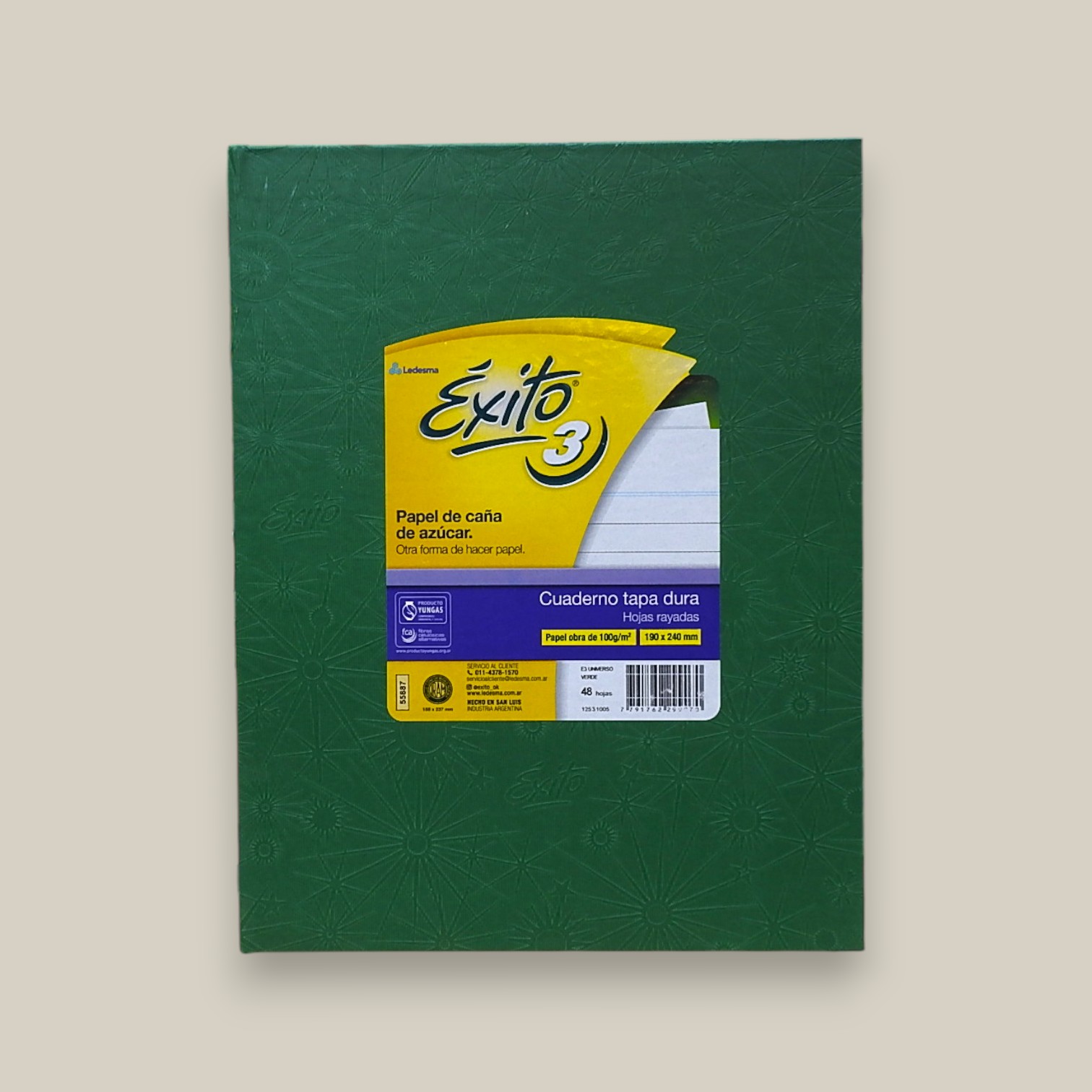 Cuaderno exito e3 forrado verde 48 h