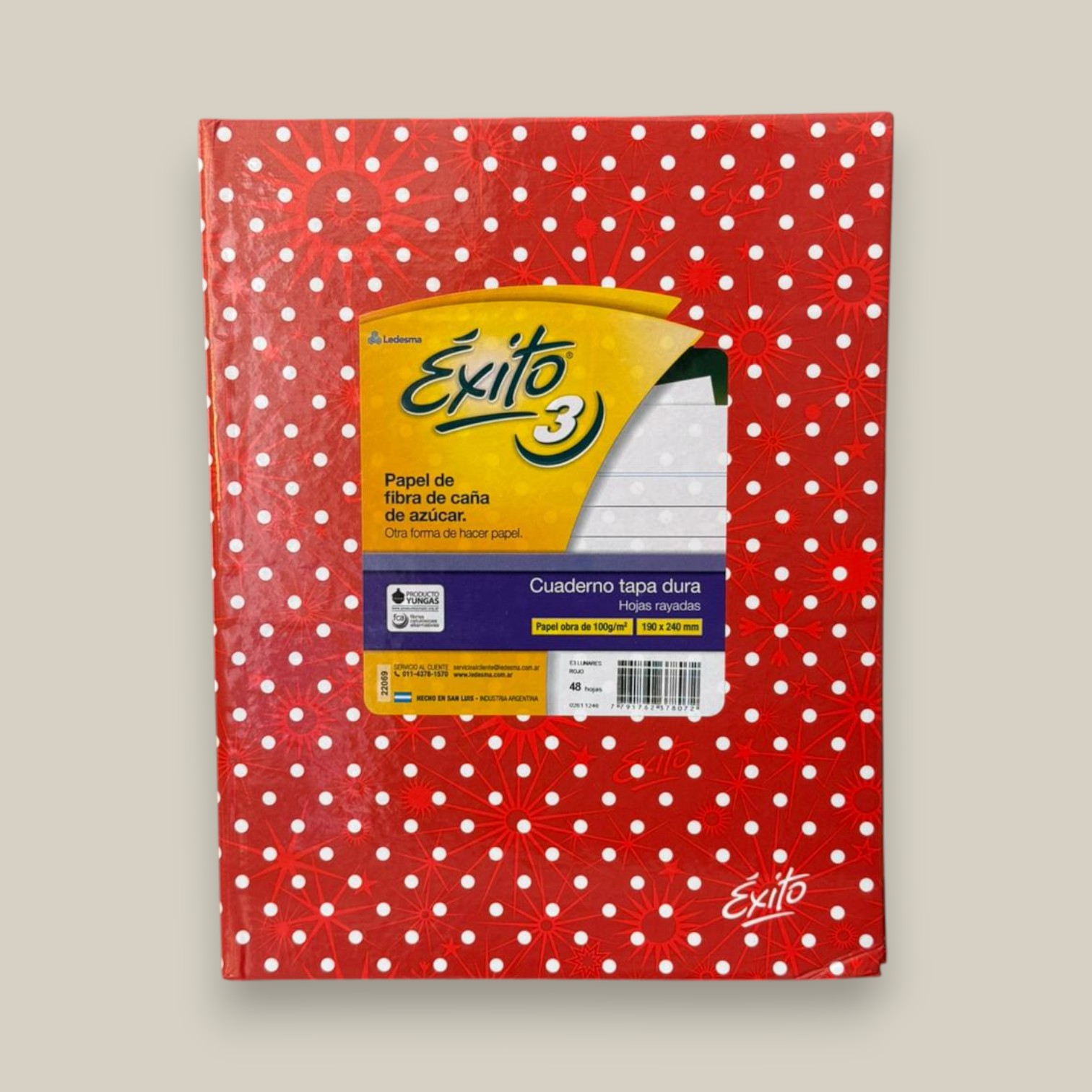 Cuaderno exito n3 lunares rojo x 48h