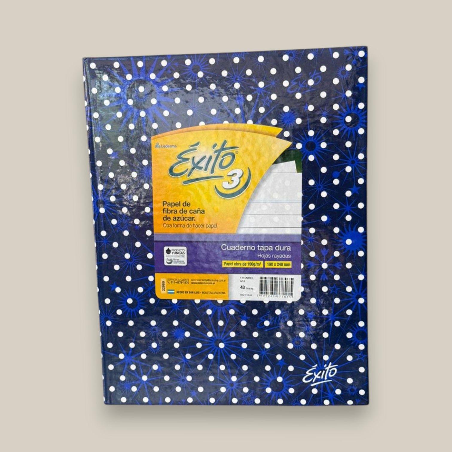 Cuaderno exito n3 lunares azul x 48h