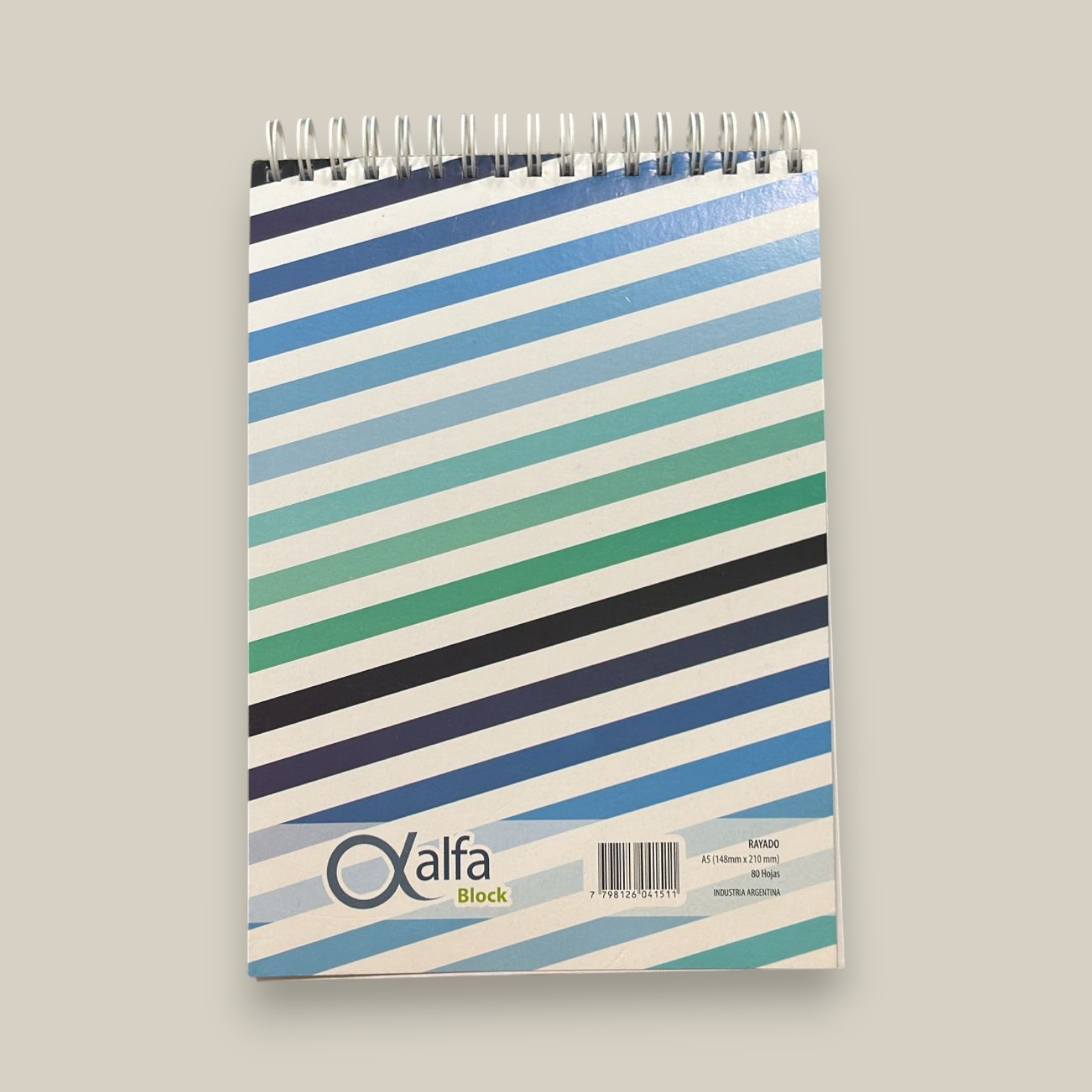 Block c/espiral rayado x 80hjs.