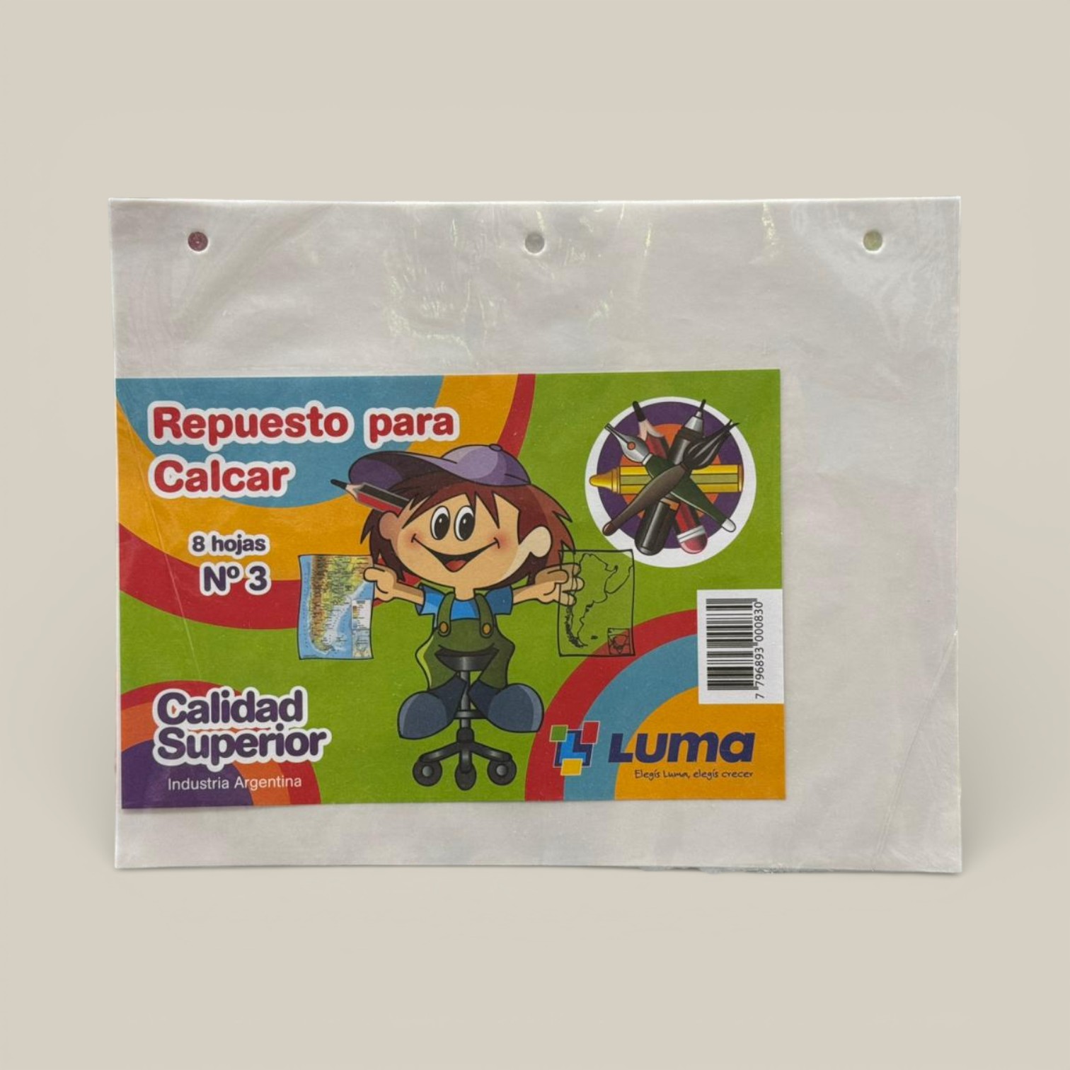 Repuesto de calcar luma nro.3 x 8hjs.art.025-0017