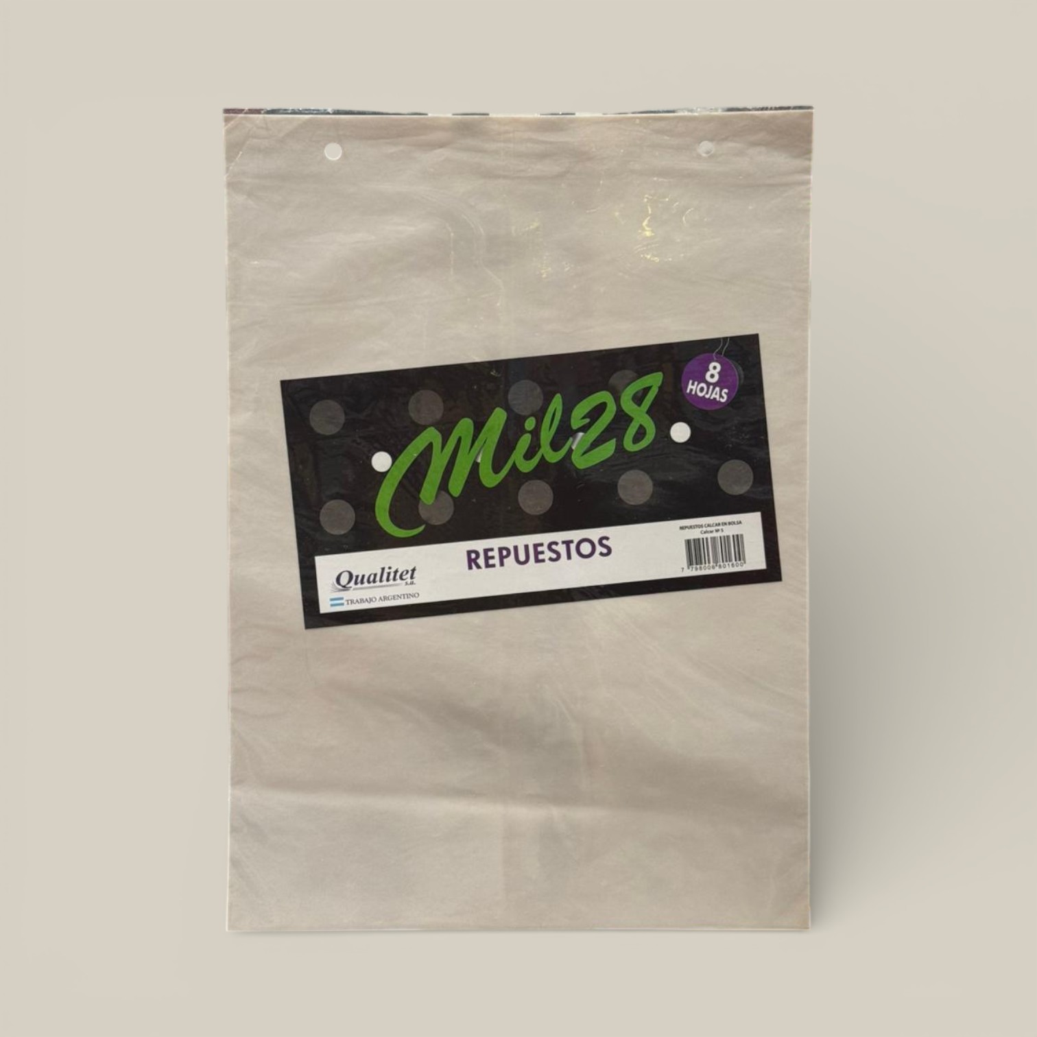 Repuesto de calcar mil 28 nro.5 x 8hjs.art.90-0023