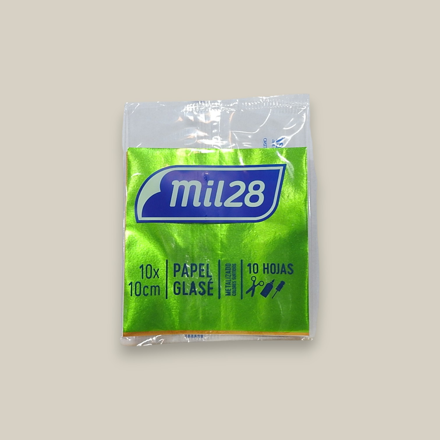 Papel mil28 10x10 glace metal x 10 h