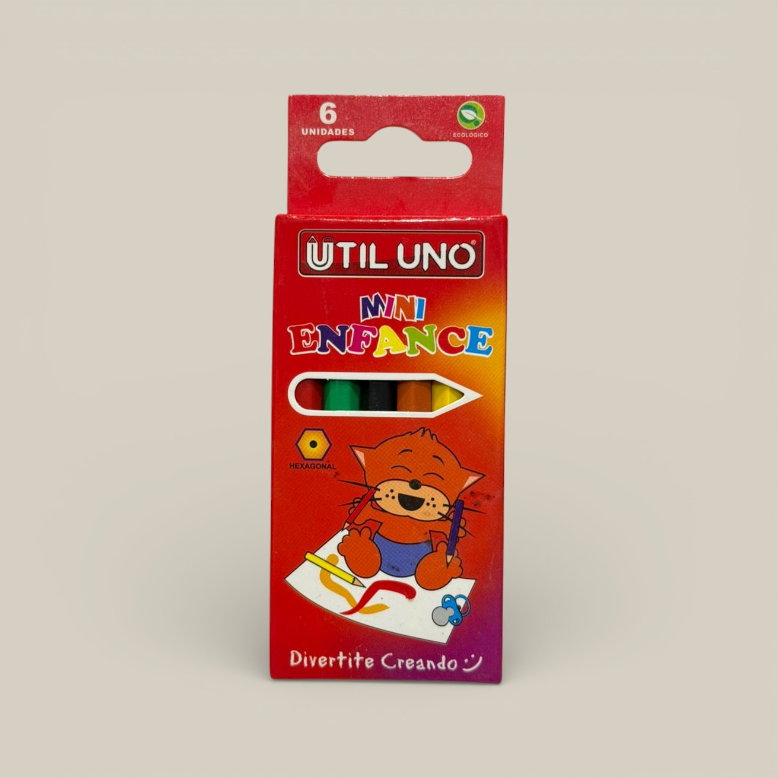 Lapiz de colores util uno cortos x 6 mini