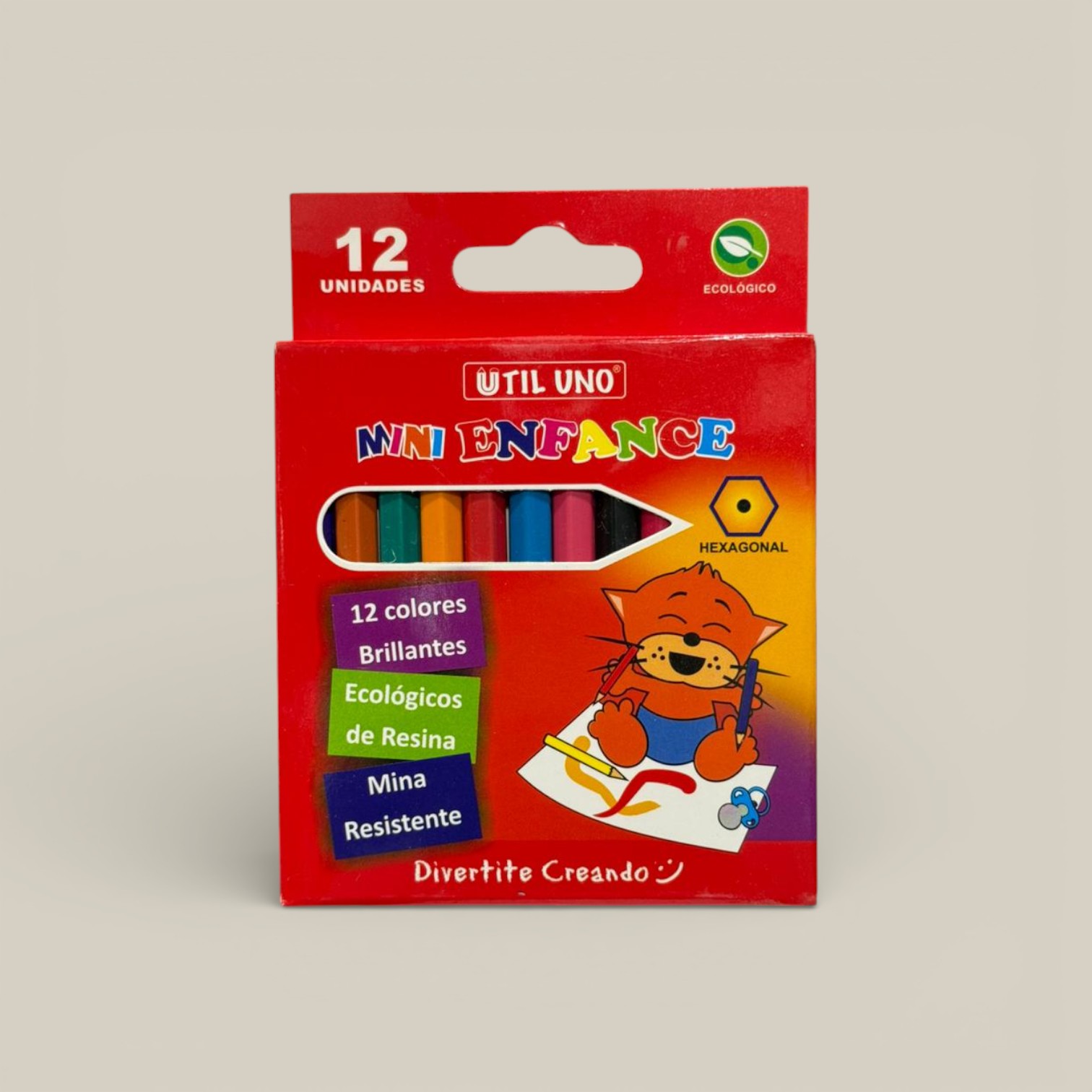 Lapices util uno color cortos x 12u.art.cpe12-mini