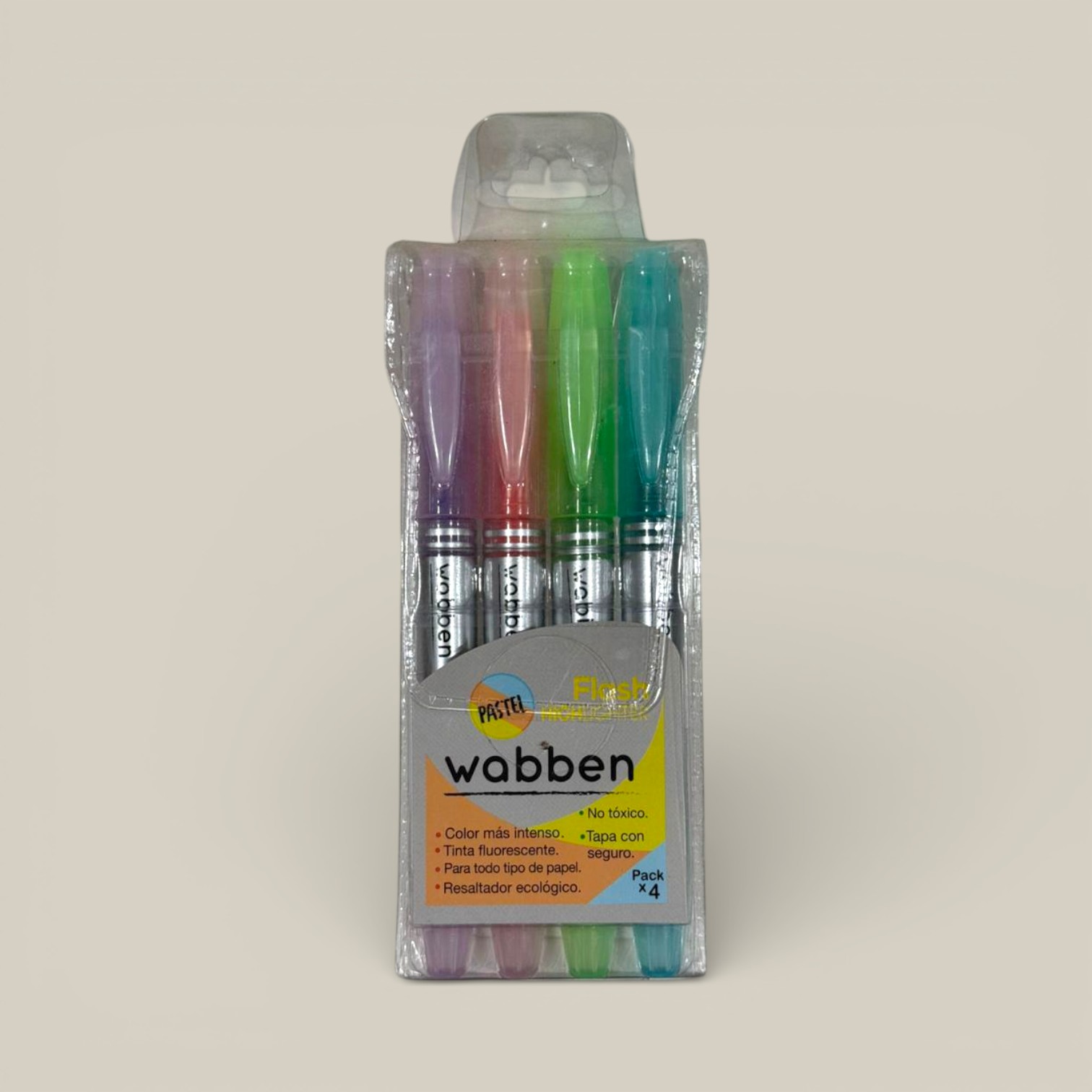 Resaltador flash pastel x 4 art. 9360