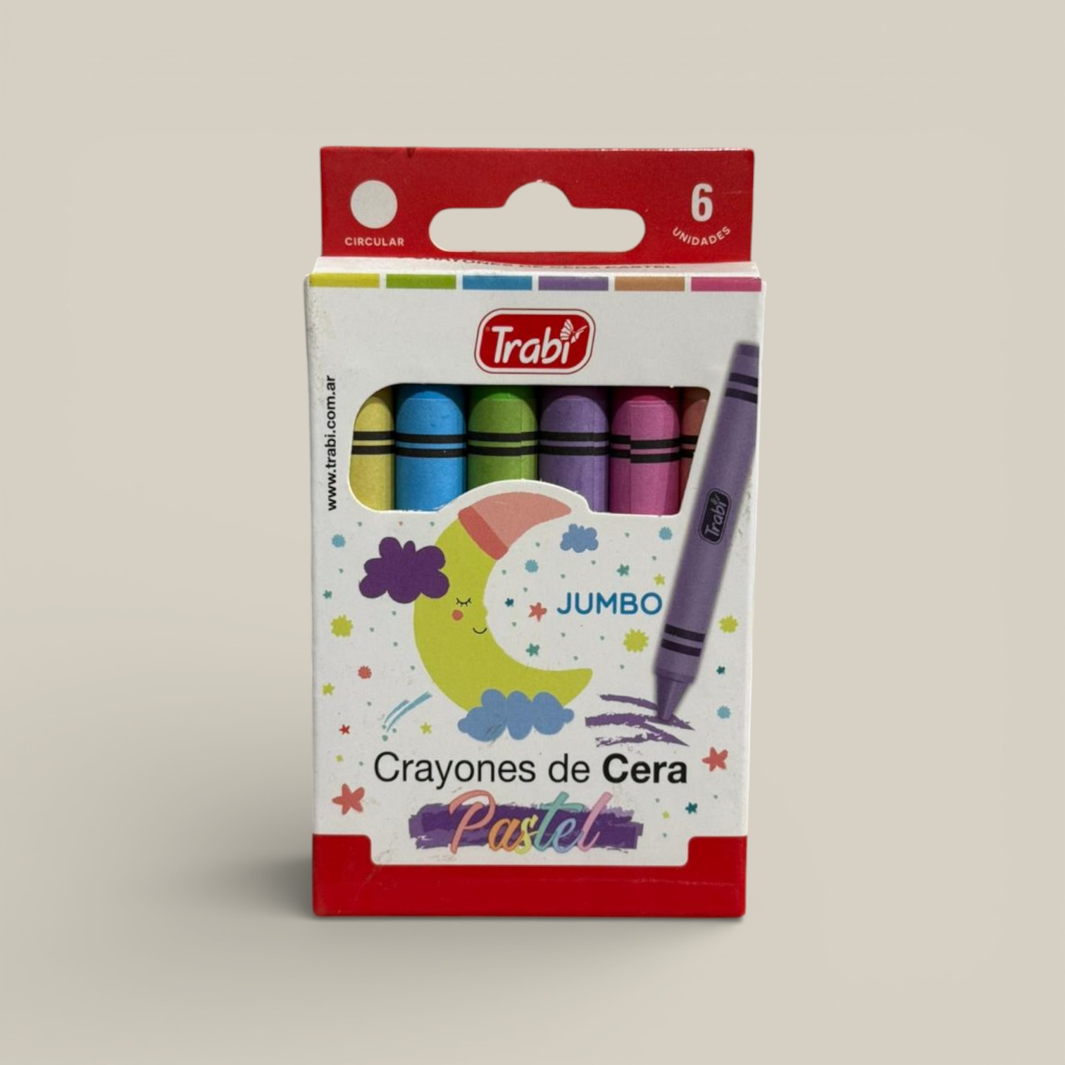 Crayones de cera jumbo pastel x 6 art. tr1050