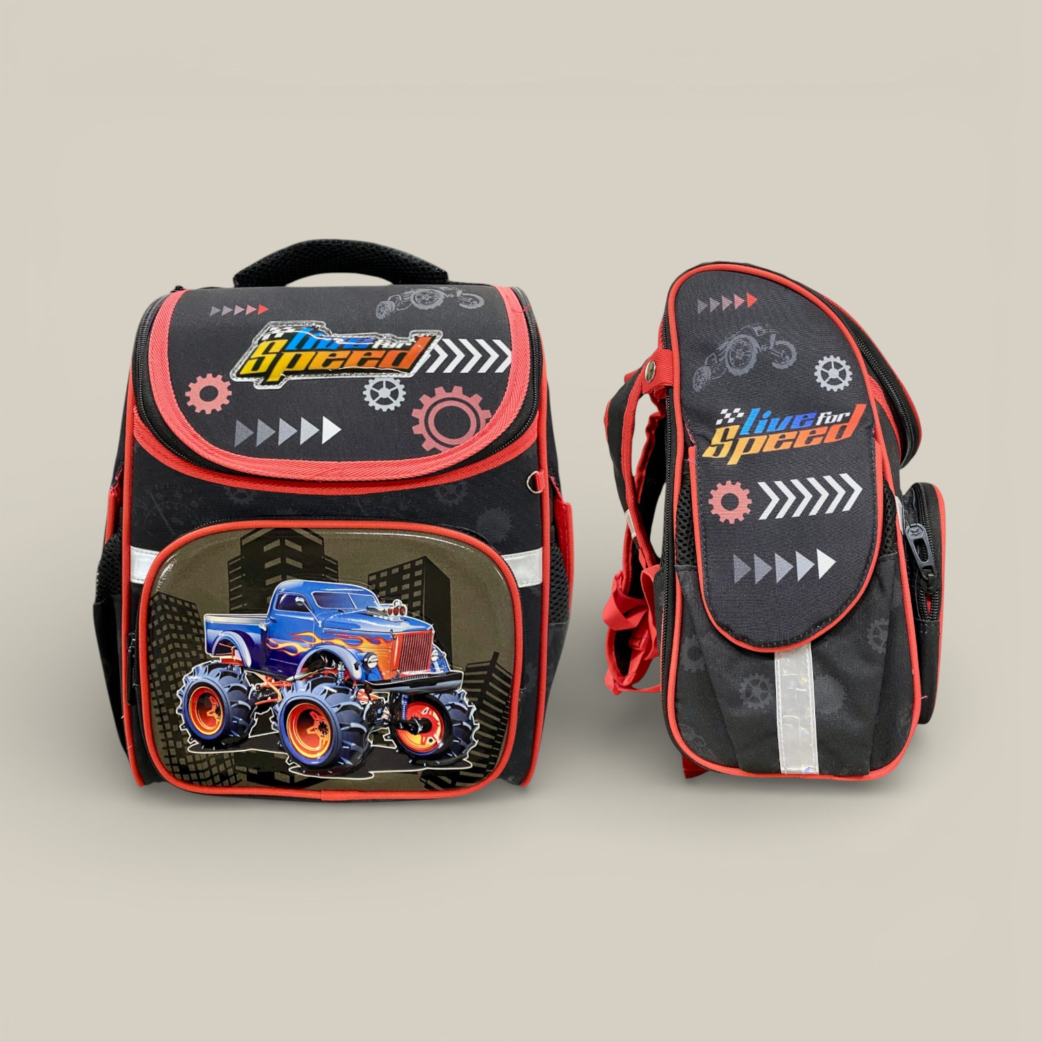 Mochila 17" espalda fantasy monter truck