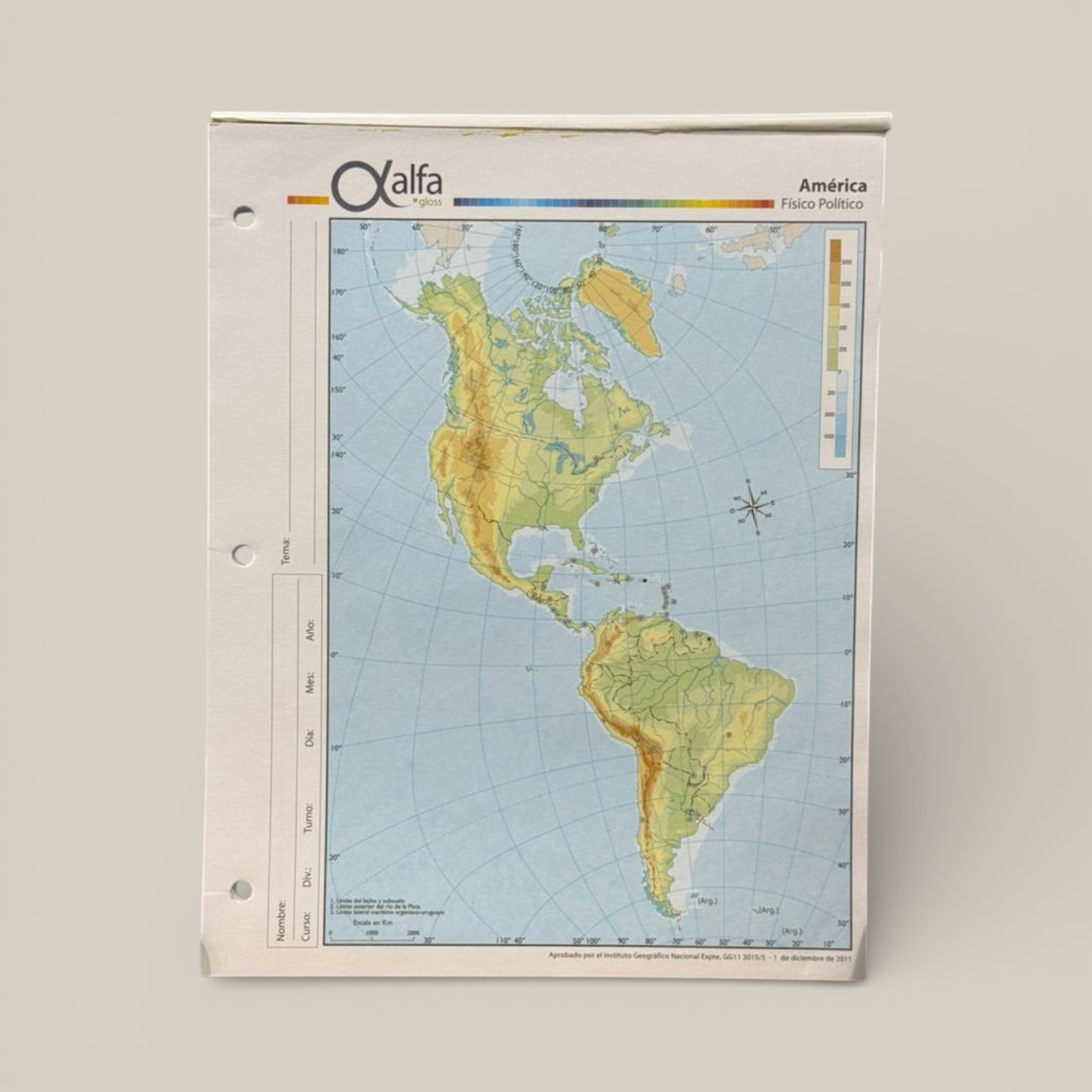 Mapa alfa n.3 america f/p unid art. 3240569