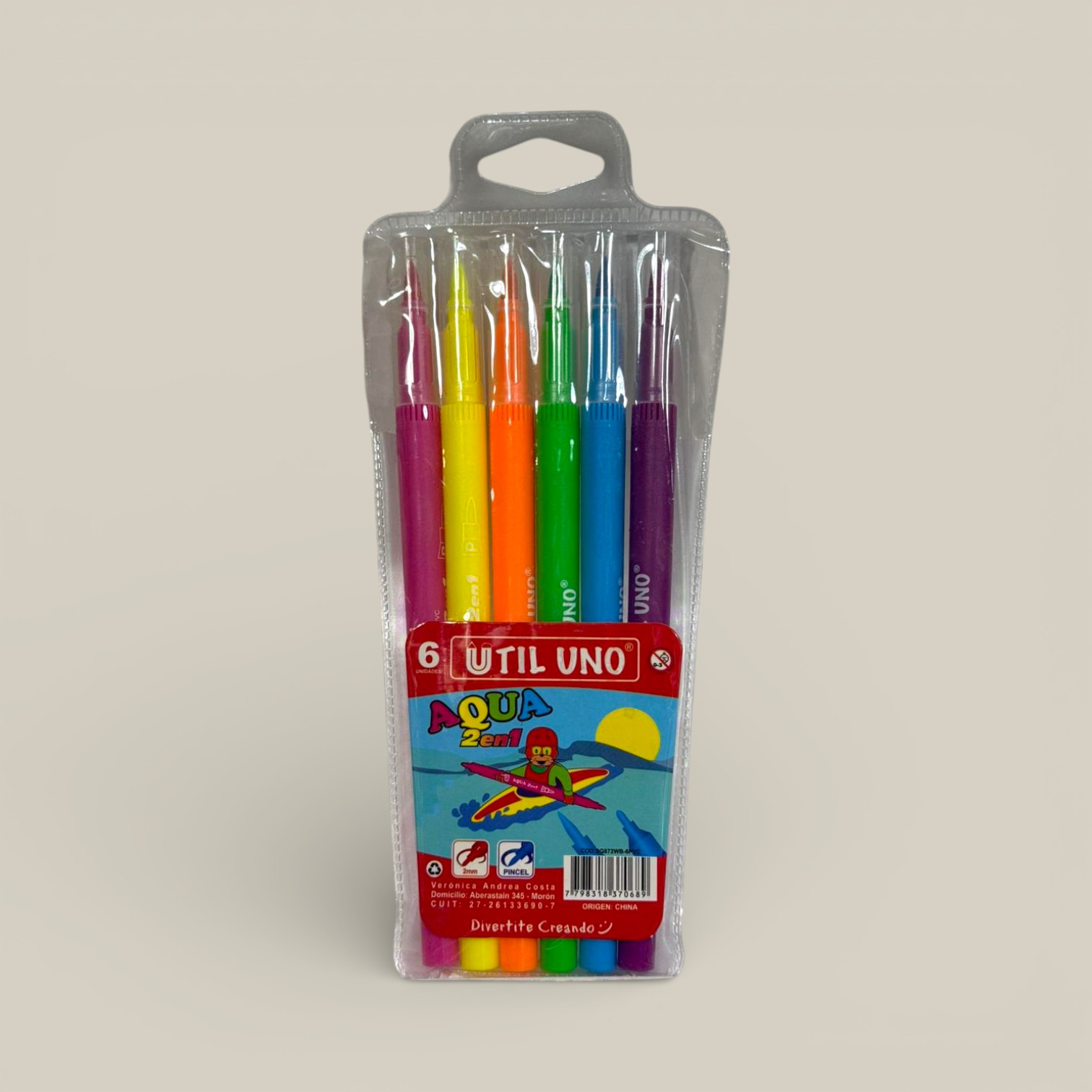 Fibra de colores punta pincel art. aq2-pvc