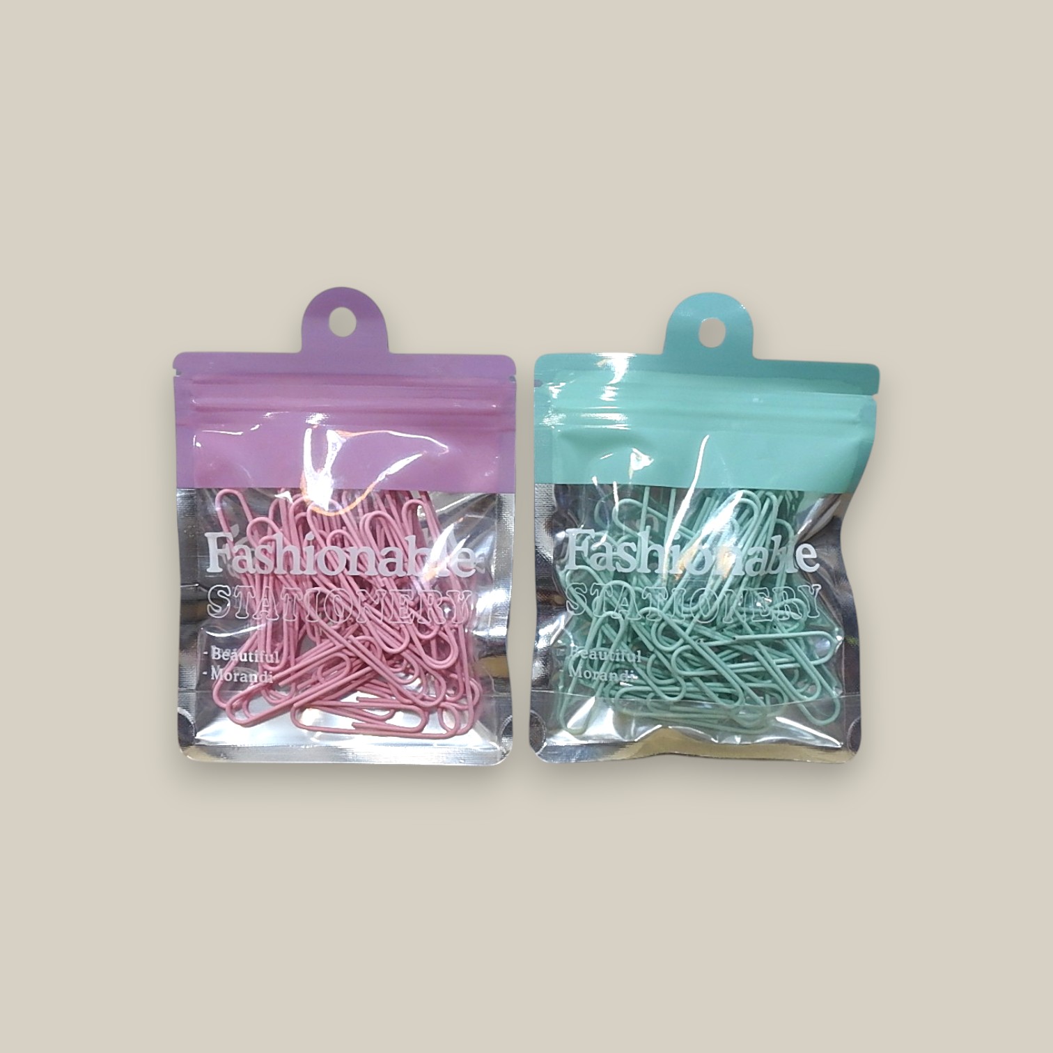 Clips color pastel x 30 unid 50mm art. 25448