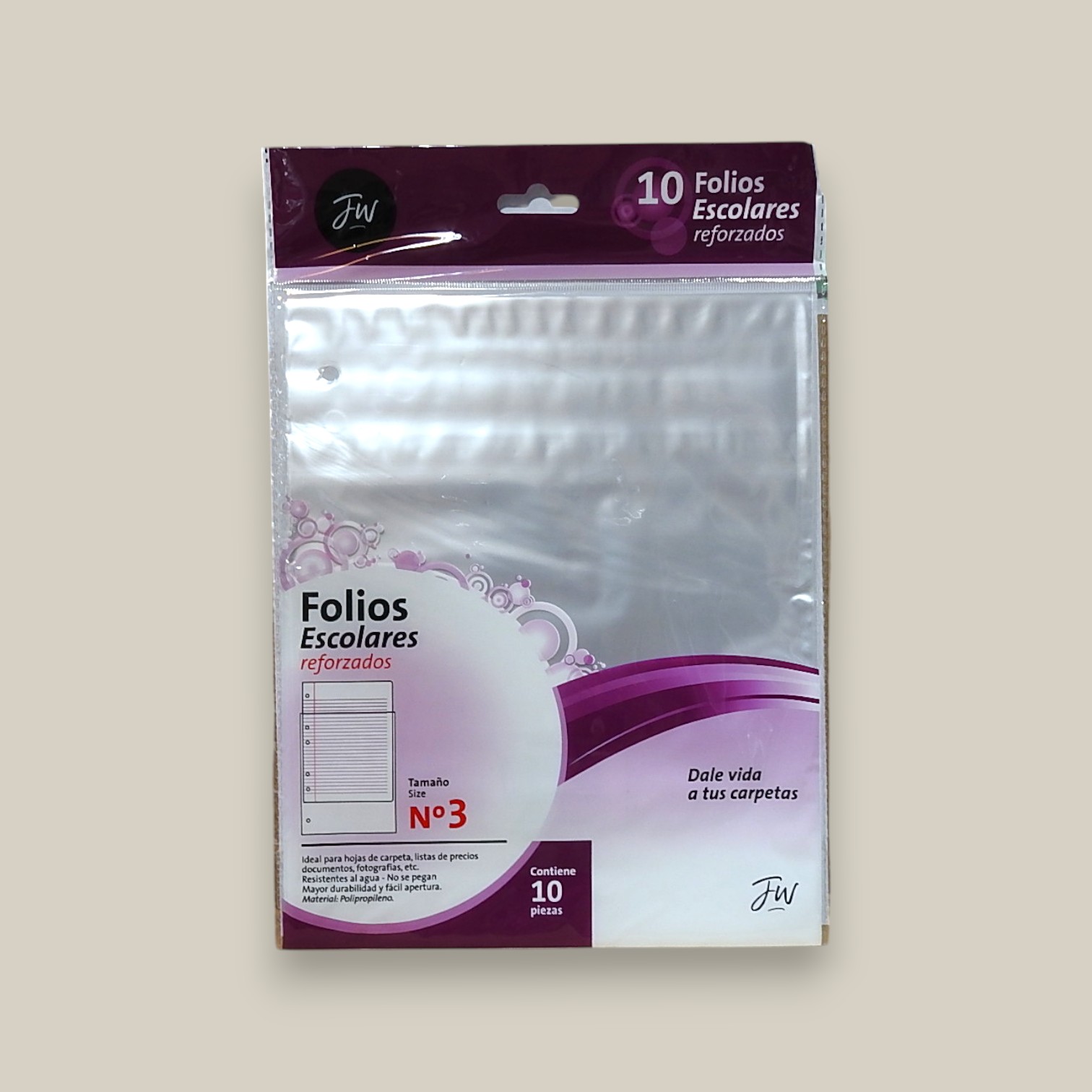 Folios p.p. reforzados x 10 escolar