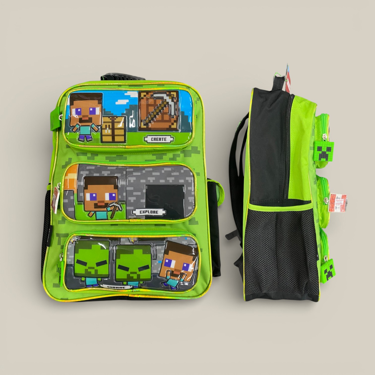 Mochila minecraft 18" espalda art. mi109