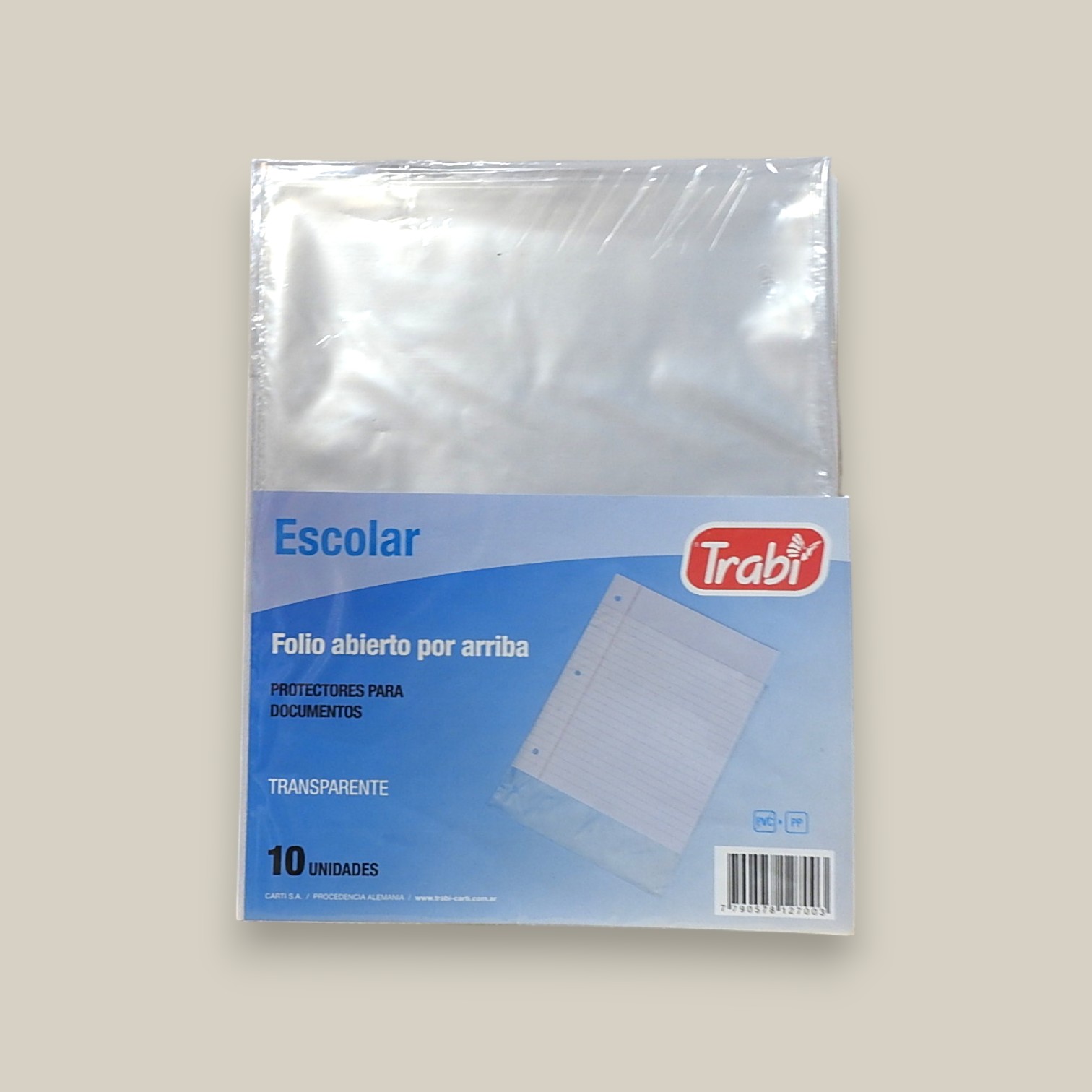 Folio escolar 3 agujeros x 10 u art. tr2700/1