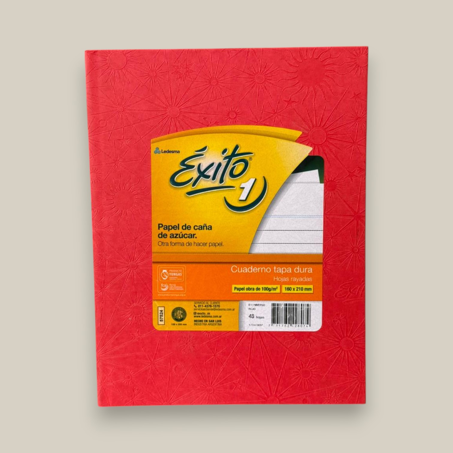 Cuaderno exito e1 forrado x 48 h rojo