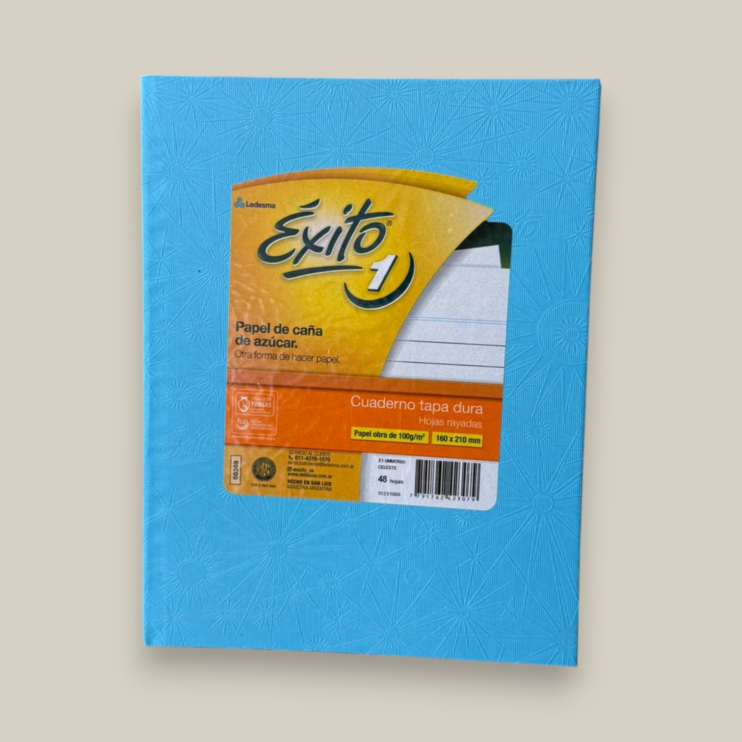 Cuaderno exito e1 forrado x 48 h celeste
