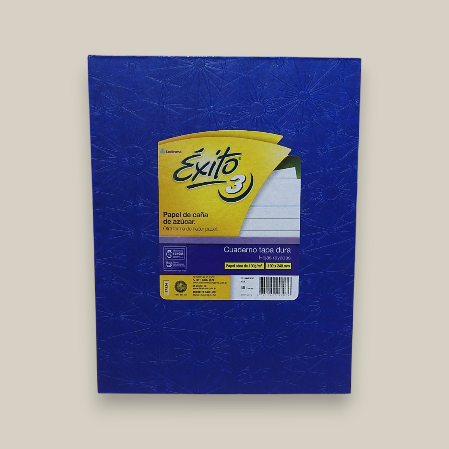 Cuaderno exito e3 forrado x 48 h azul