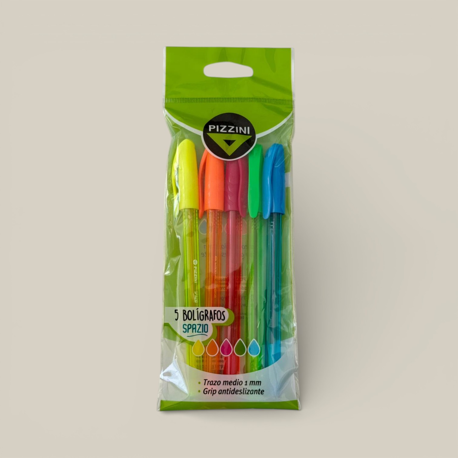 Boligrafo 1 mm colores fantasia x 5 u