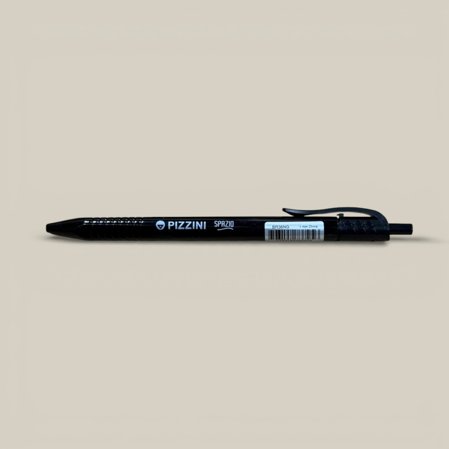 Boligrafo retractil 1 mm cuerpo negro tinta negra