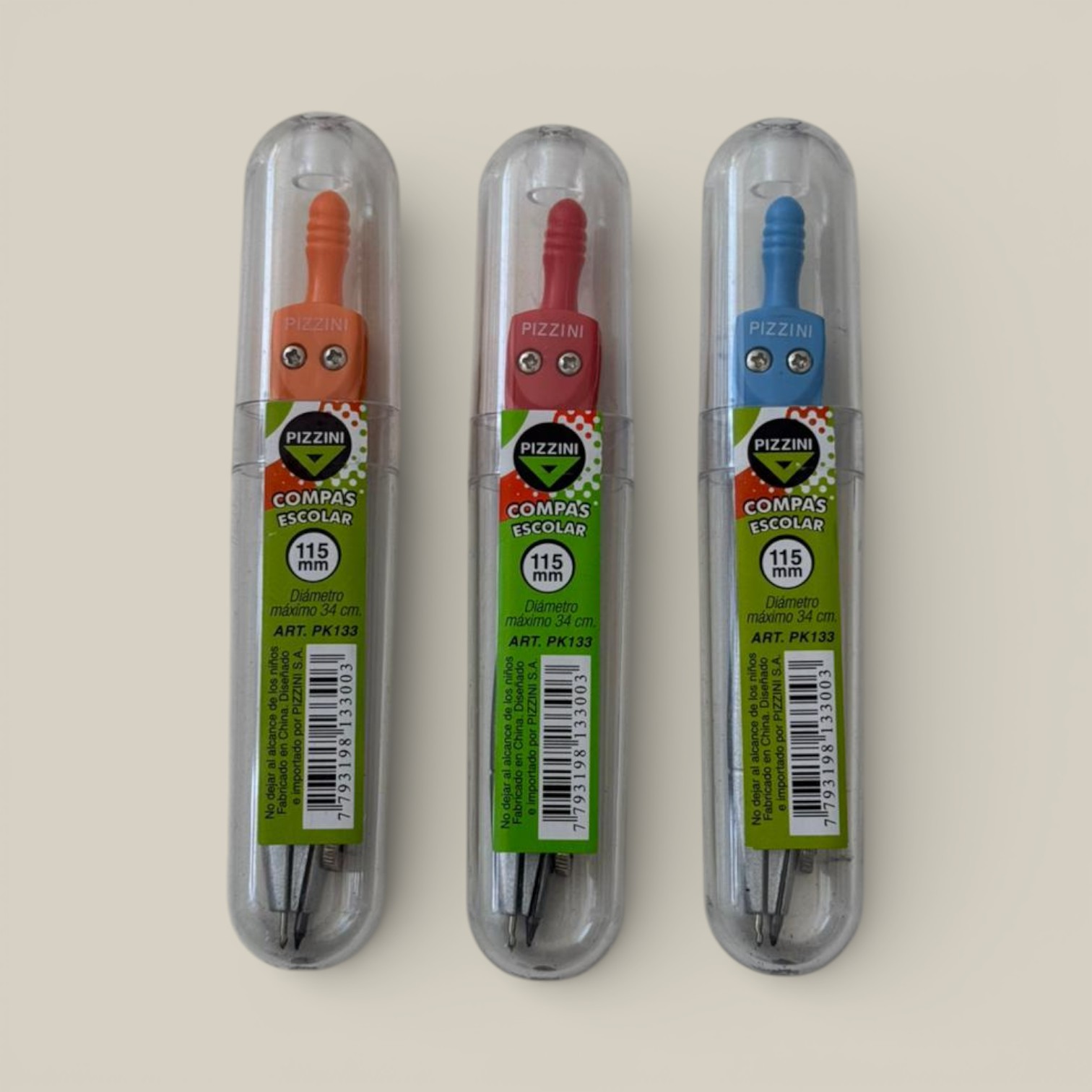 Compas escolar metalico 115 mm