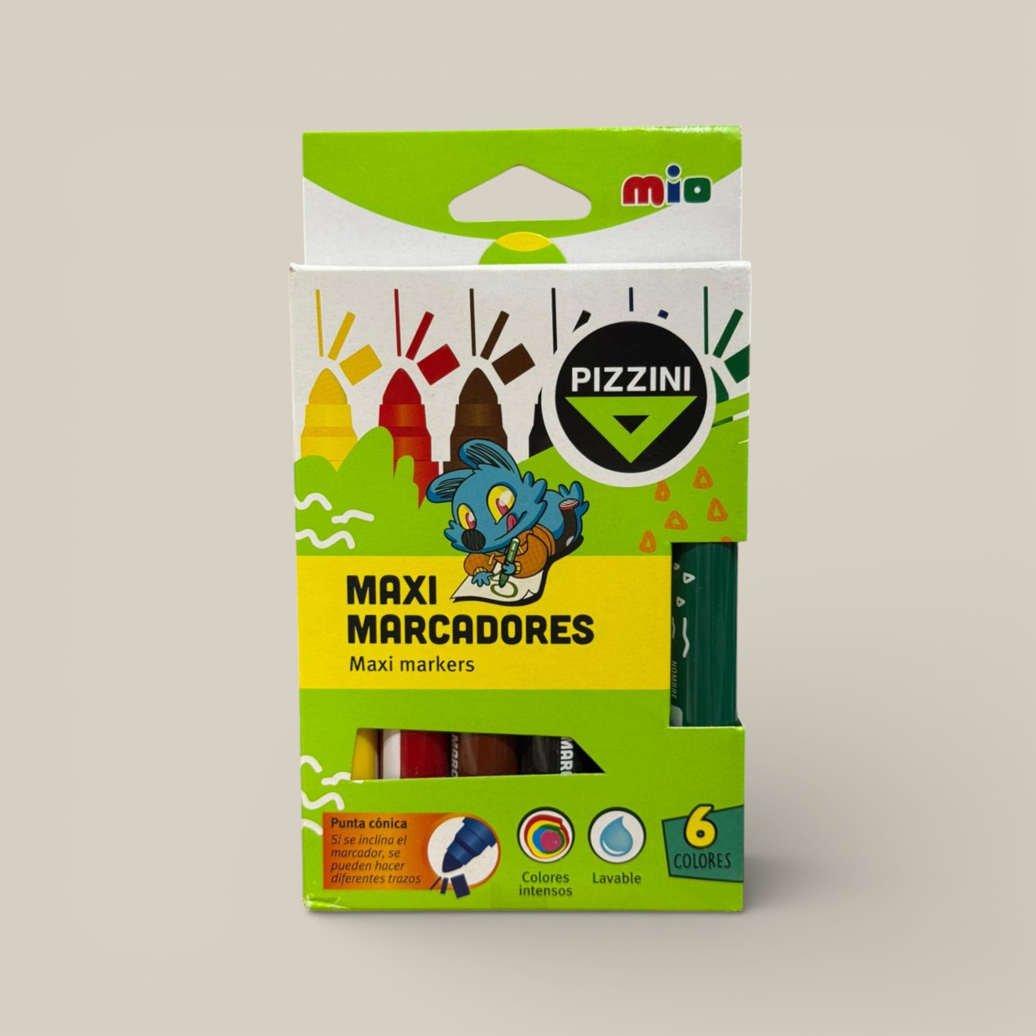 Marcador maxi punta conica x 6