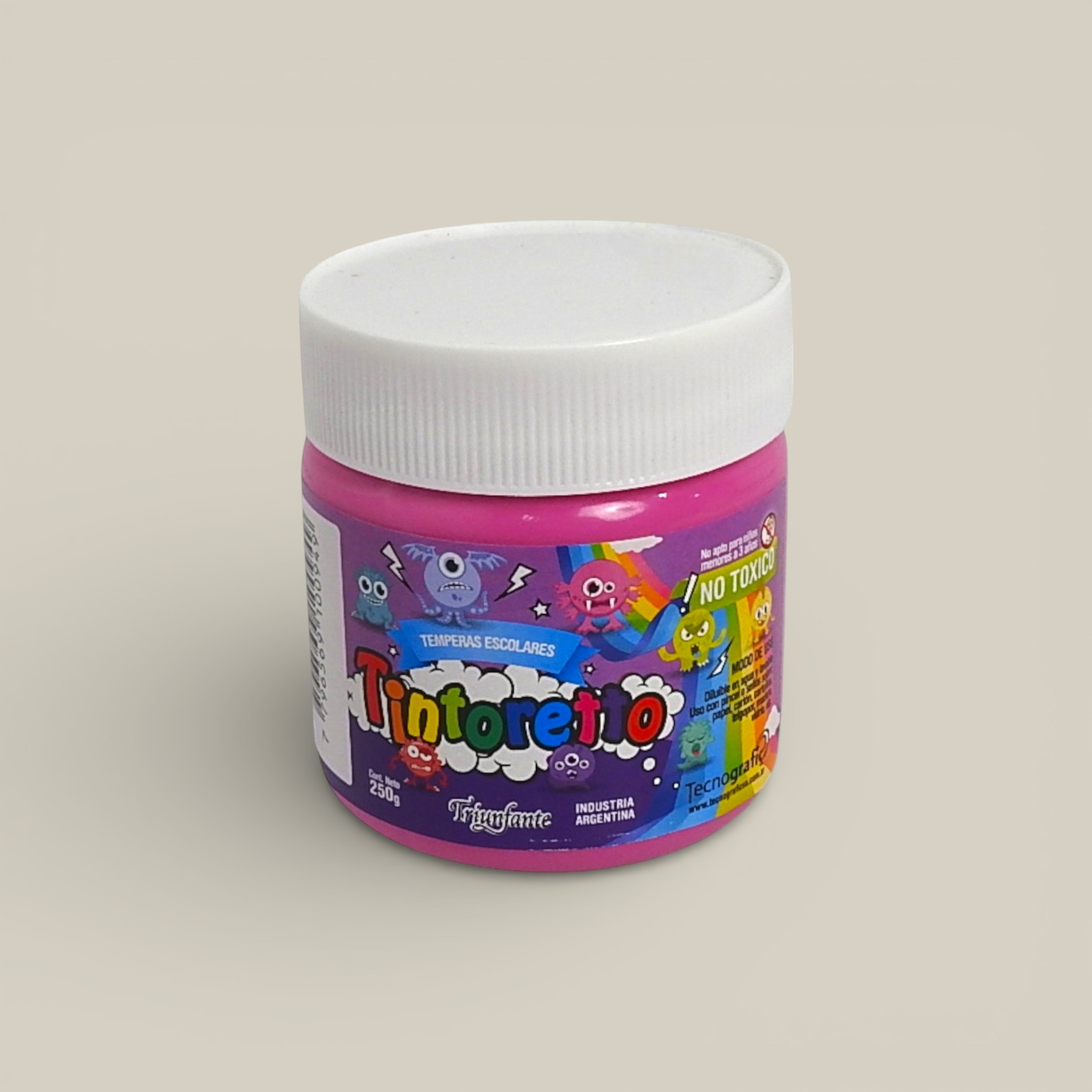 Tempera pote tinto rosa 250g