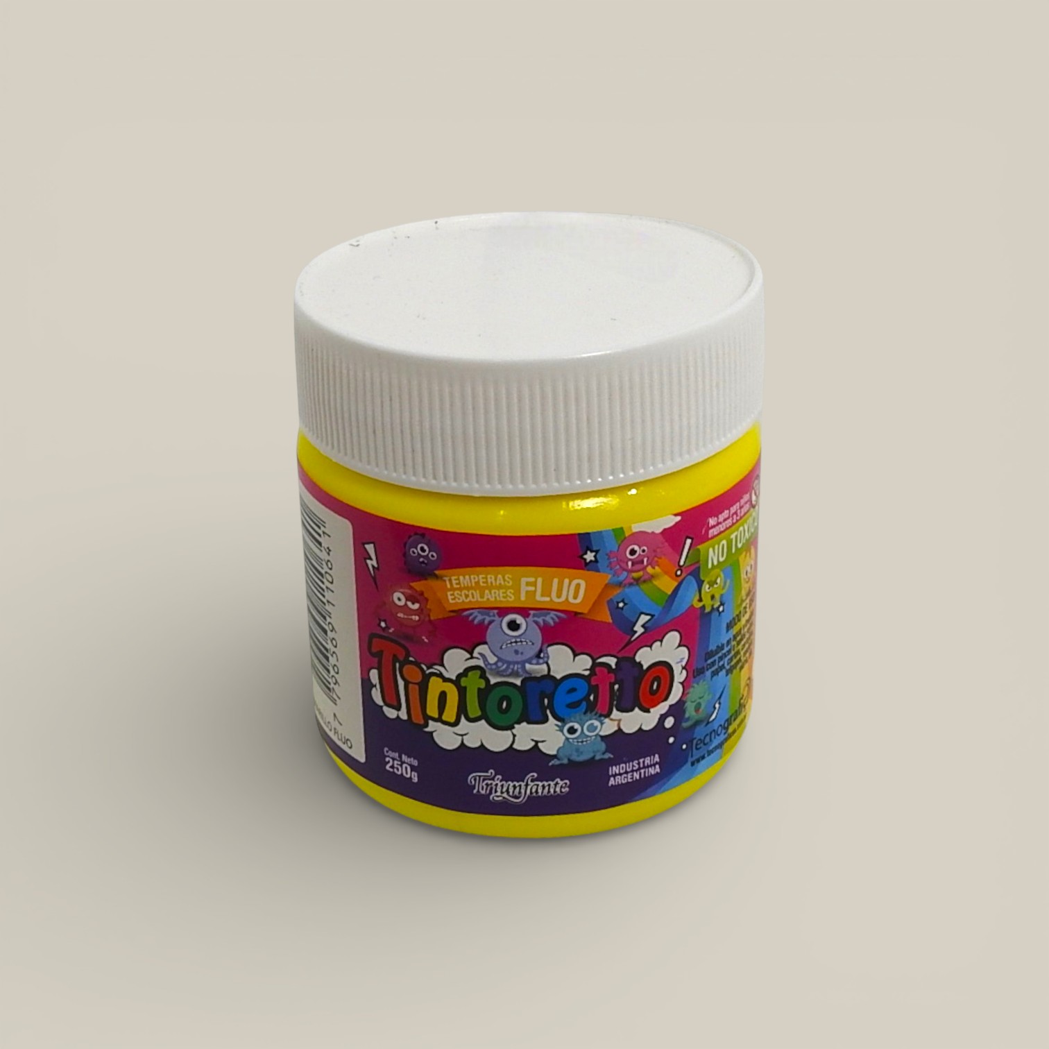 Tempera pote tinto amarillo fluo x 250 g